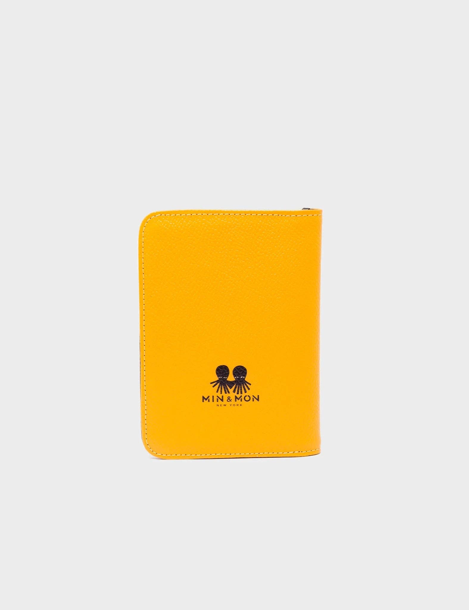Frida Marigold Leather Passport Cover - Space Travel NYC Print