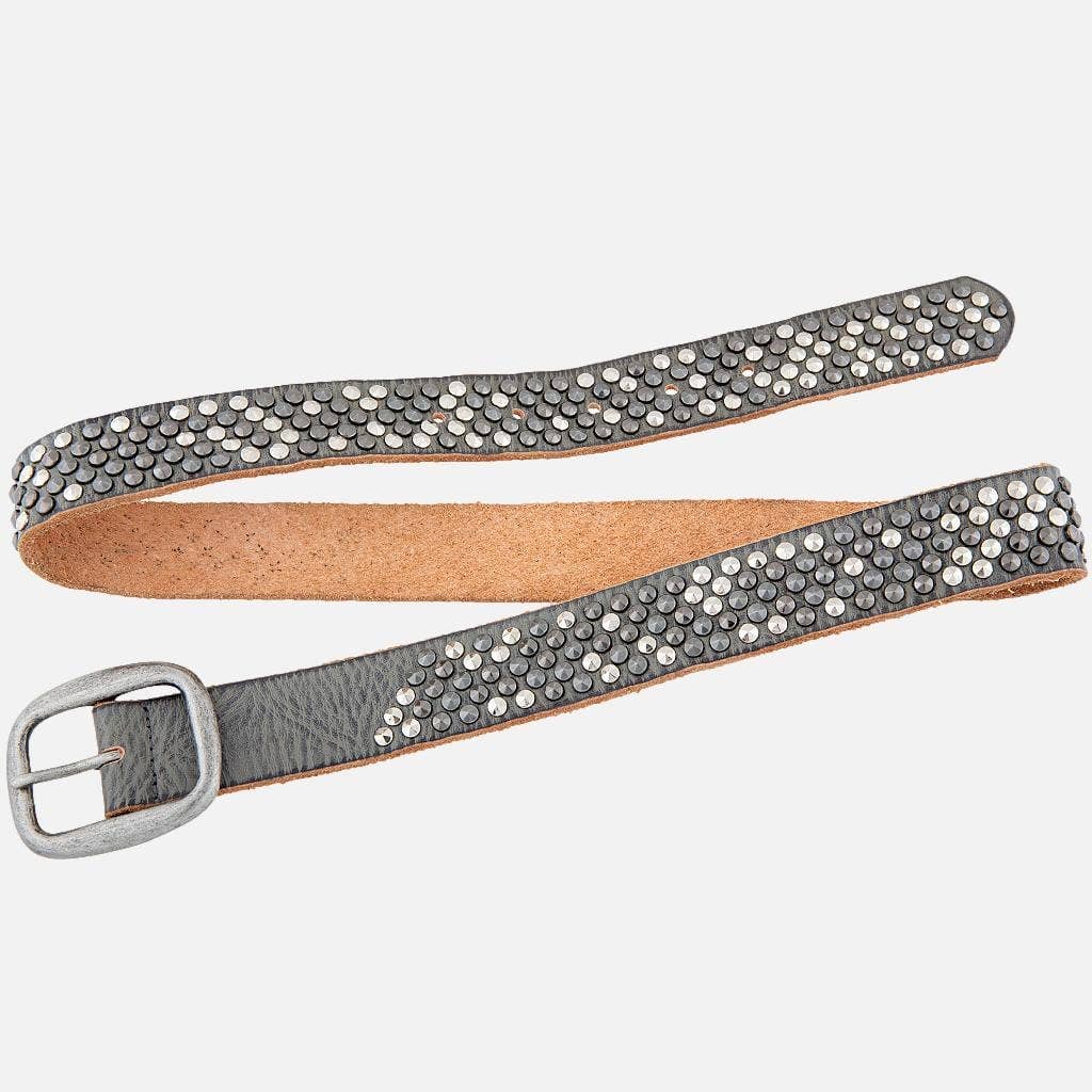 Britta | Vintage Silver Buckle Studded Leather Belt Women