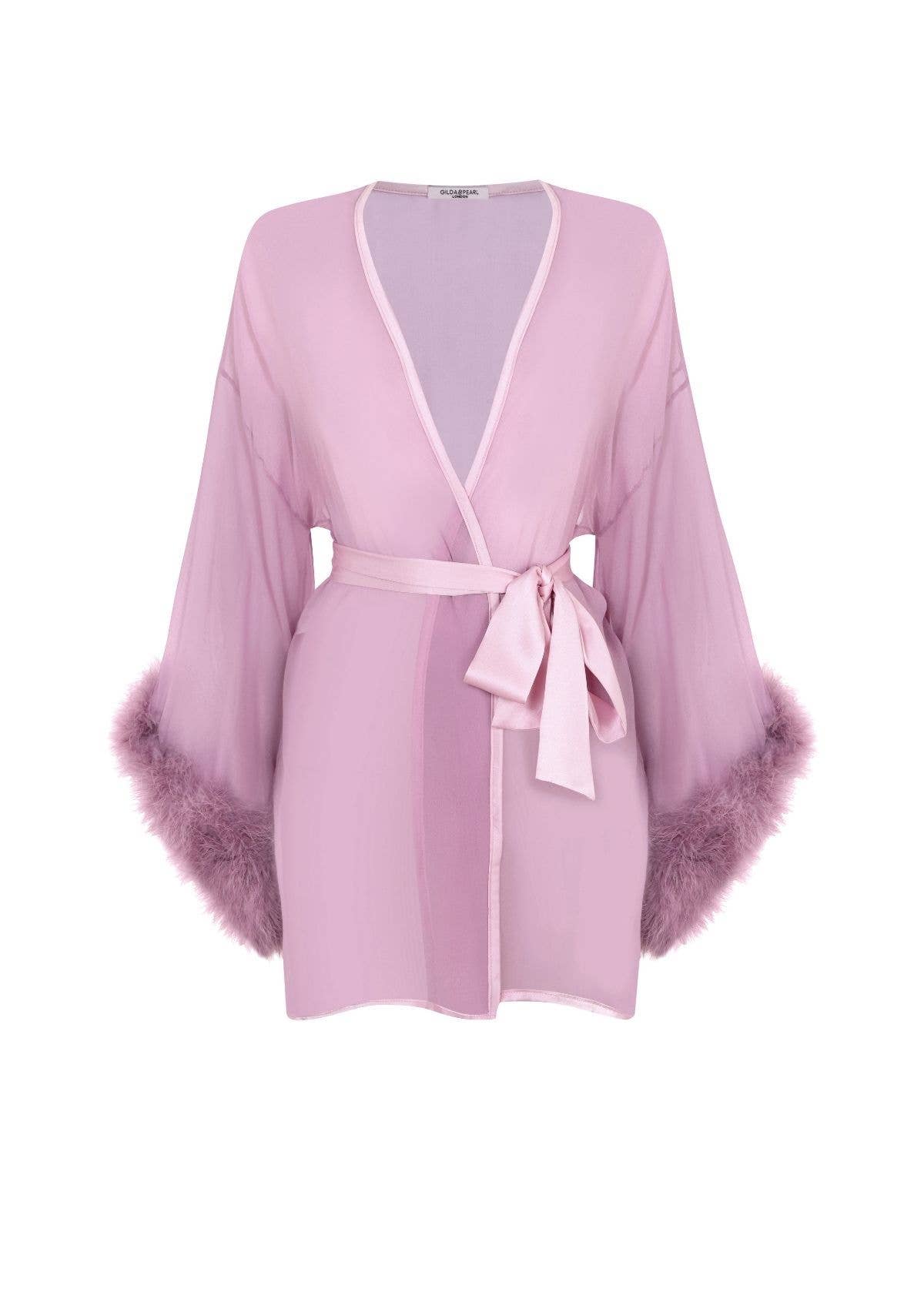 Diana Silk and Marabou Feather Robe
