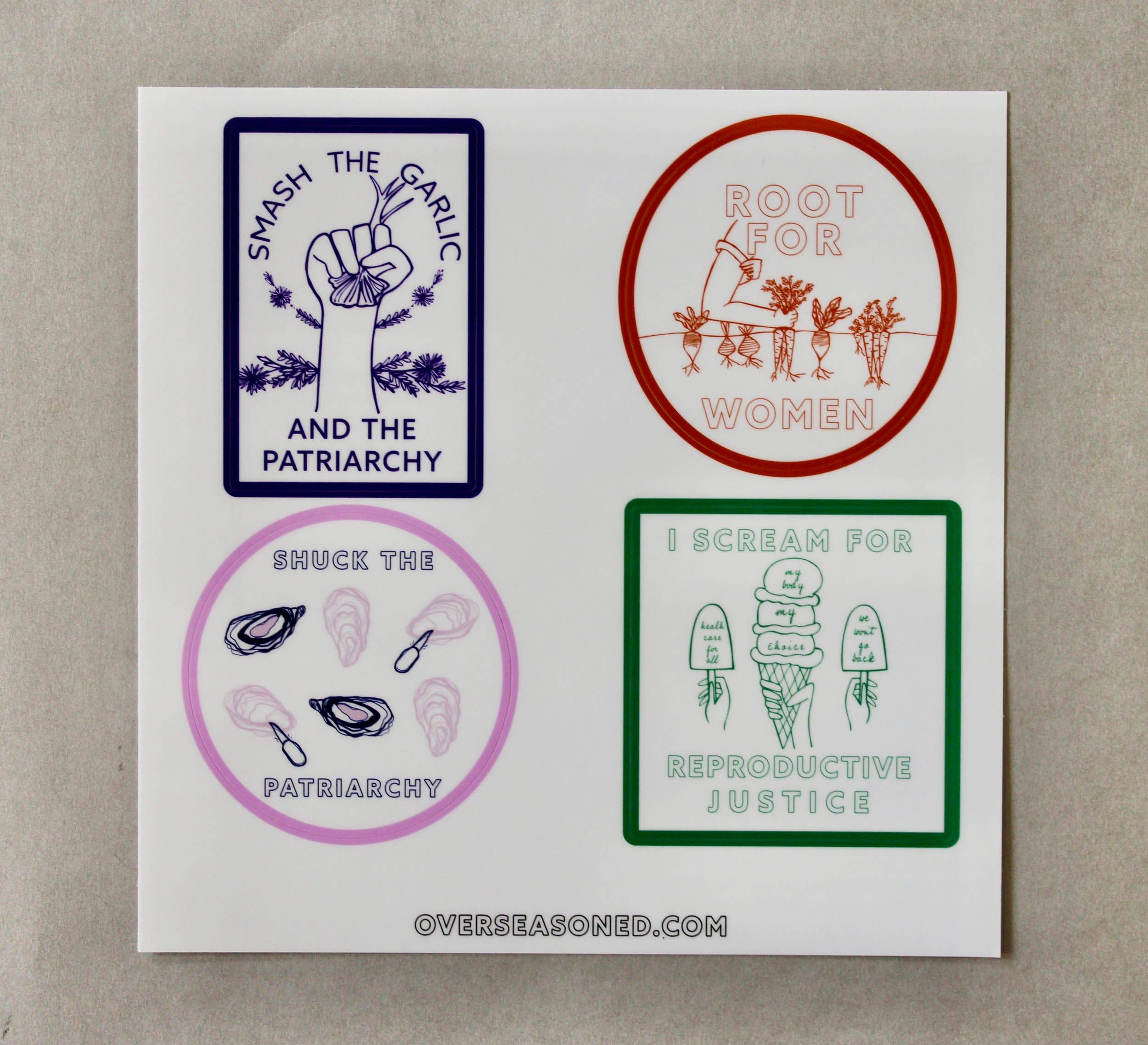 Feminist Foodie Sticker Sheet - foodie feminist artwork