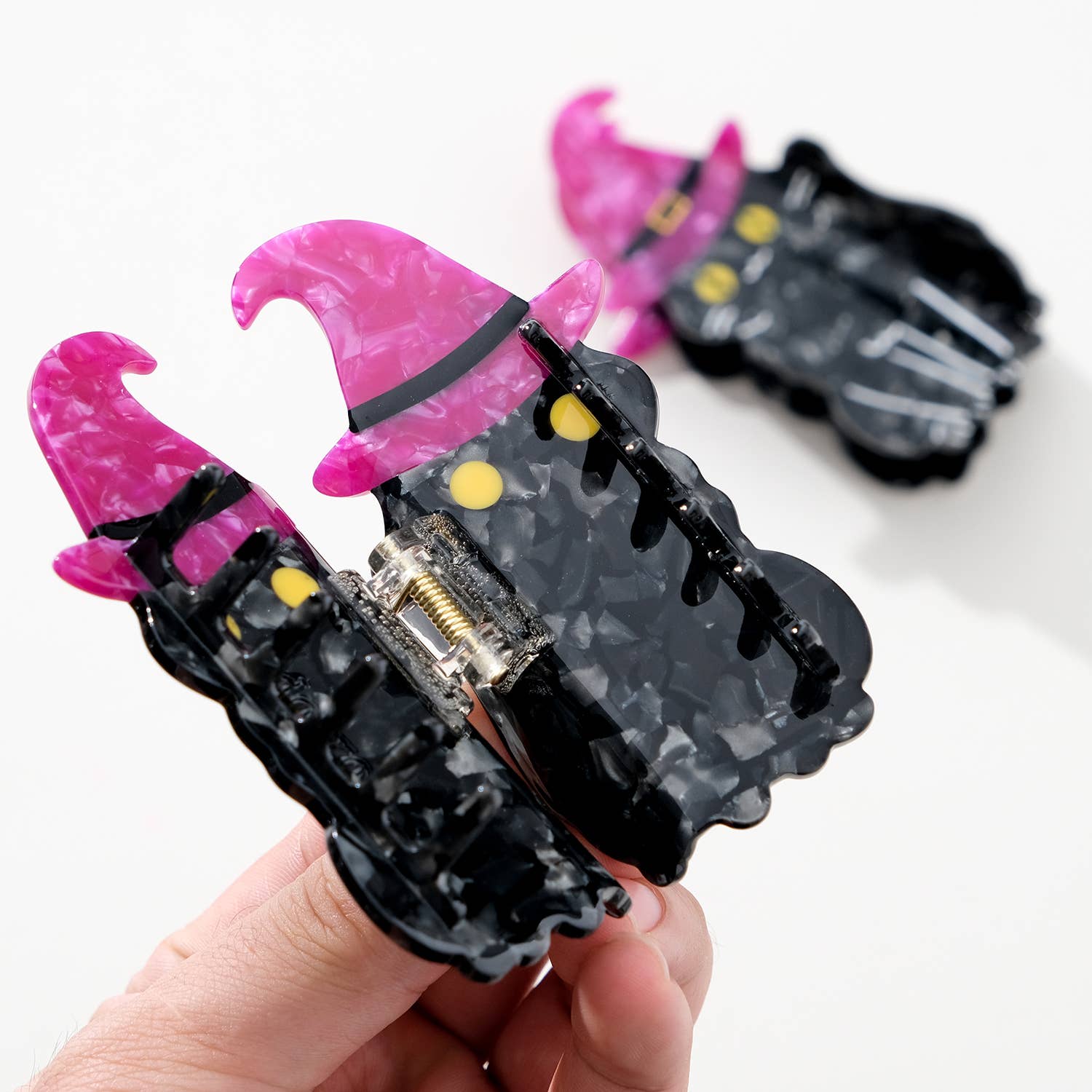 Witchy Black Cat | Halloween Claw Clip