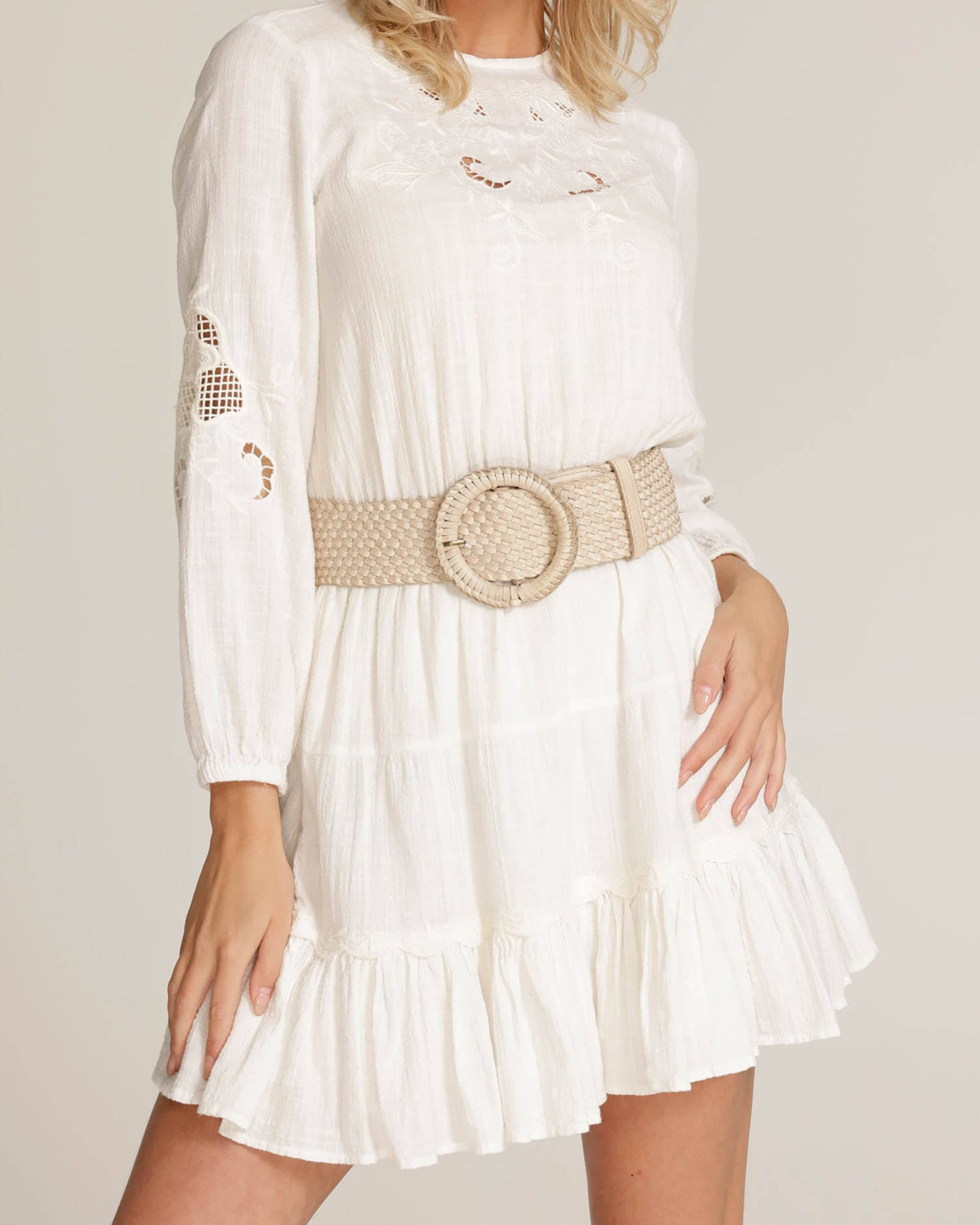 Farah | Wide Woven Leather Belt
