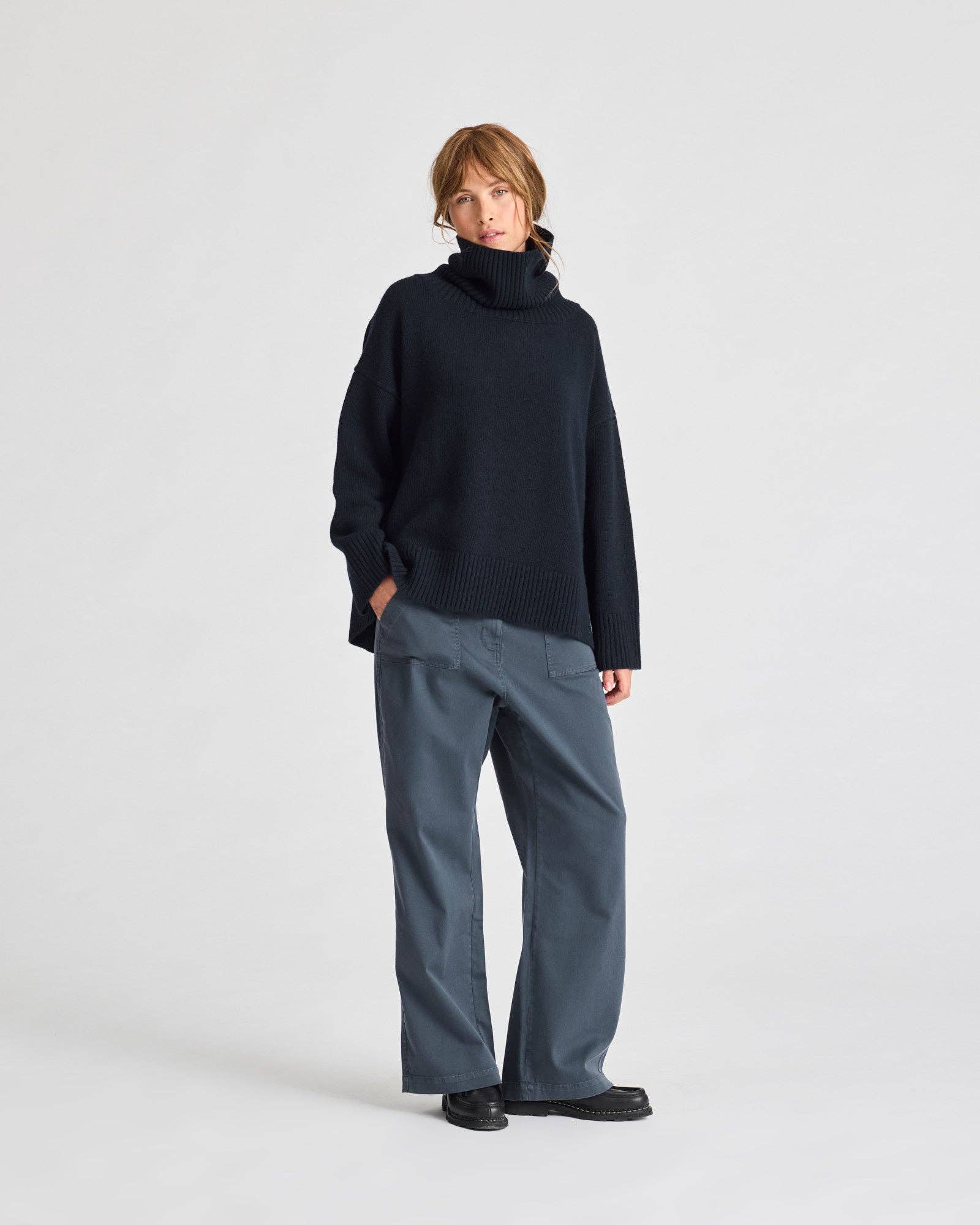 Vita Lambswool Jumper - Midnight Blue
