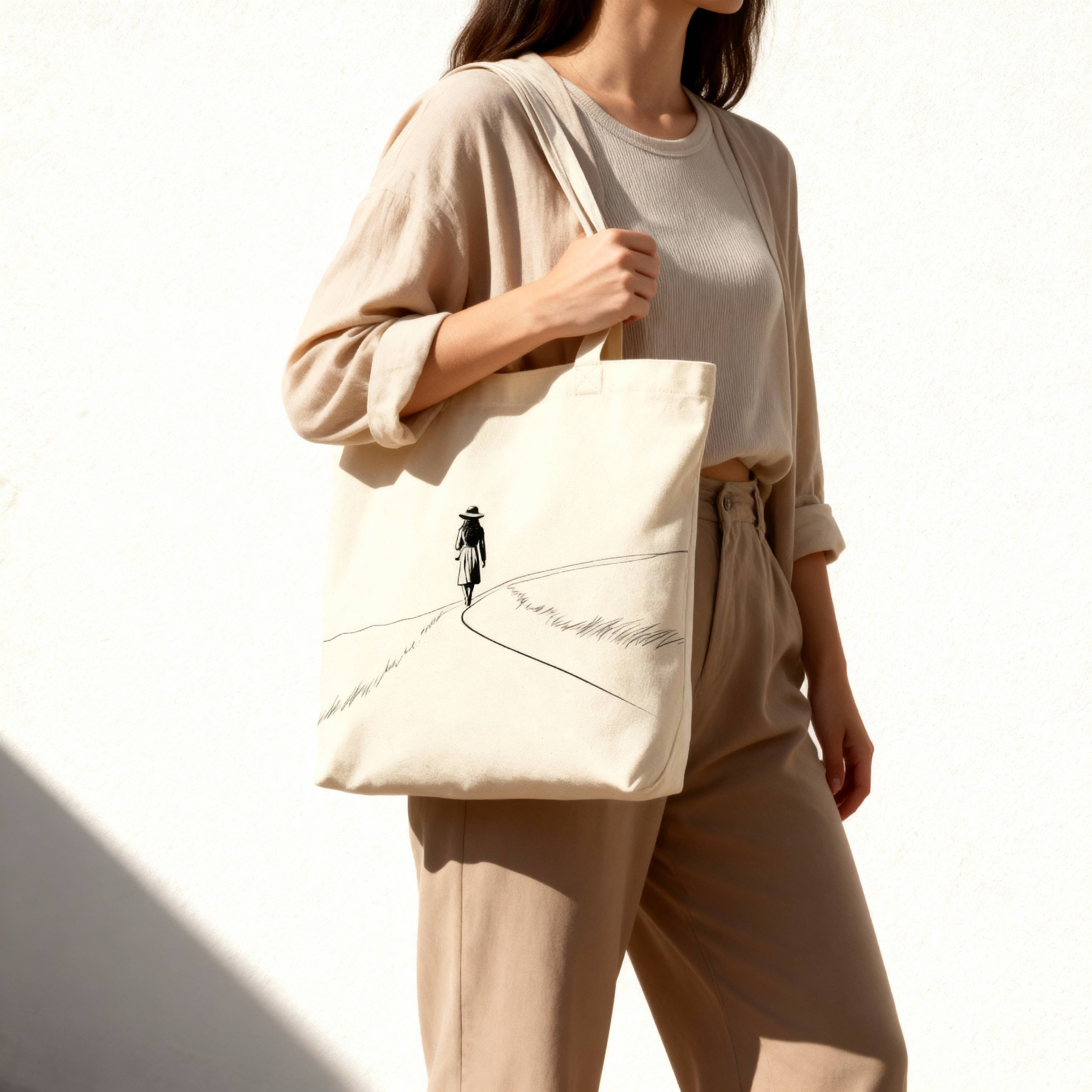 The Wayfarer Tote | Minimalist Line Art Eco Canvas Bag