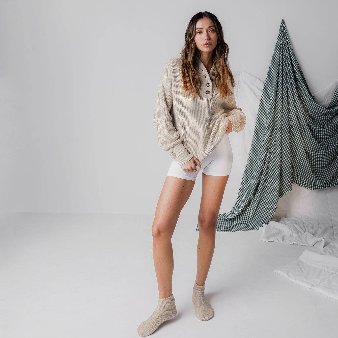 Cozy Cotton Silk Pocket Henley