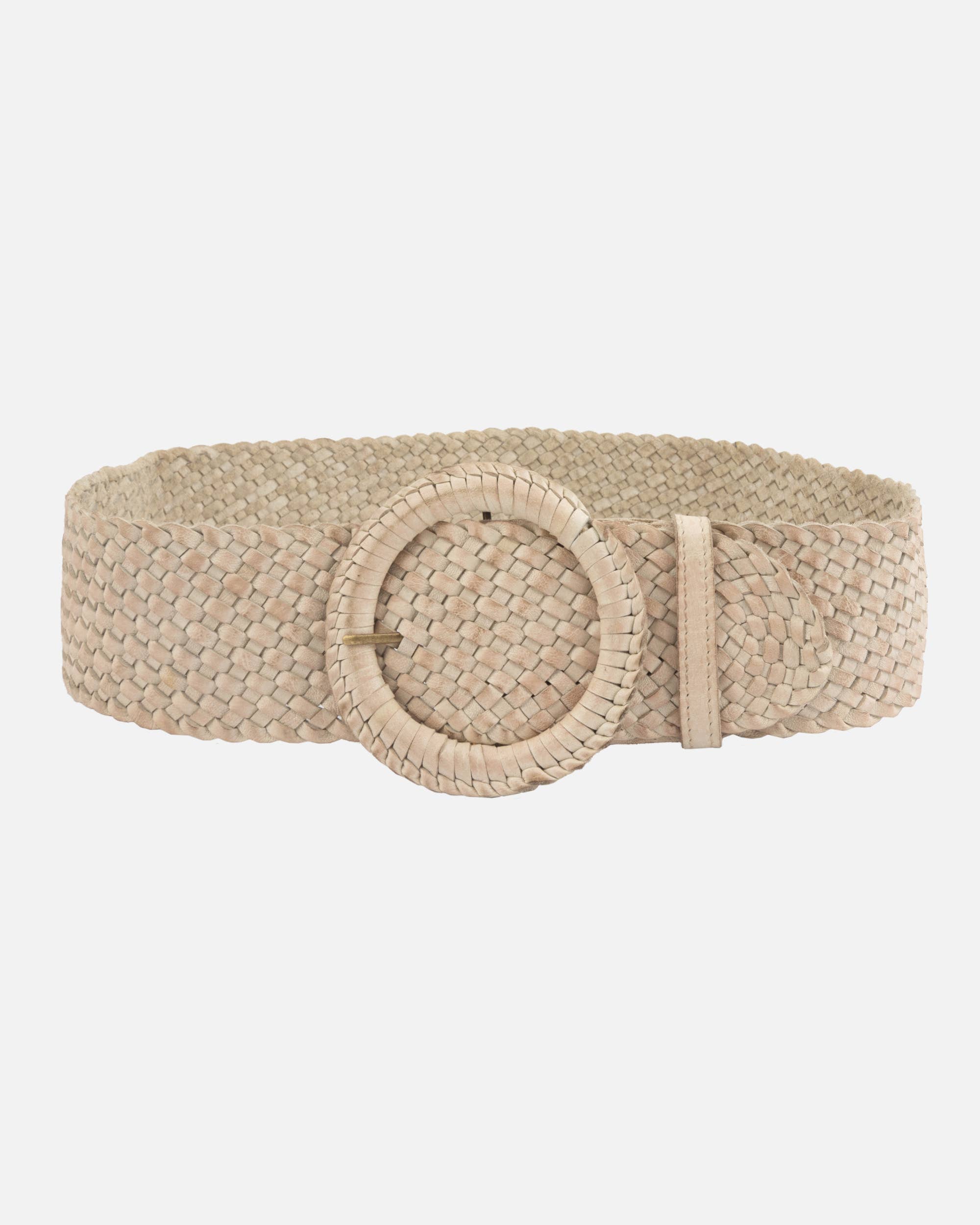 Farah | Wide Woven Leather Belt