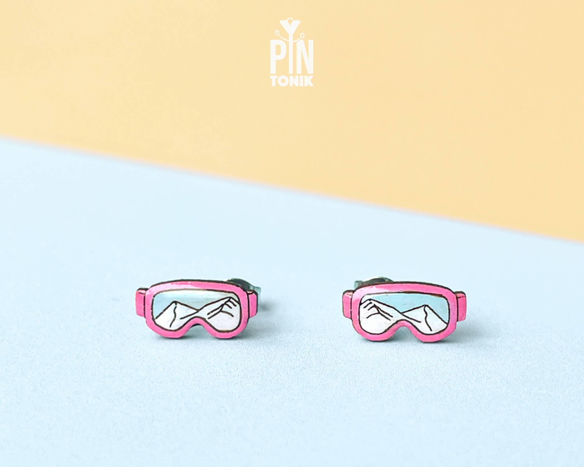 Ski Goggle Earrings - Fun Apres Ski Studs - Snowboard Gifts 