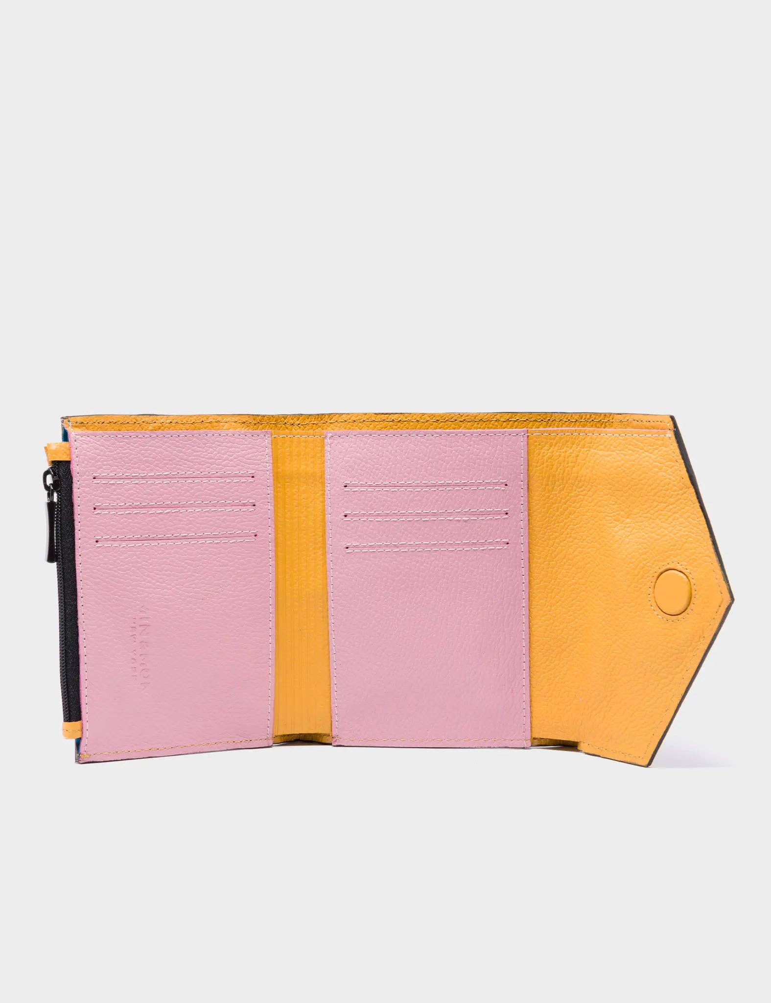 Fiona Black Leather Wallet - Tangle Tales Black Screen Printed