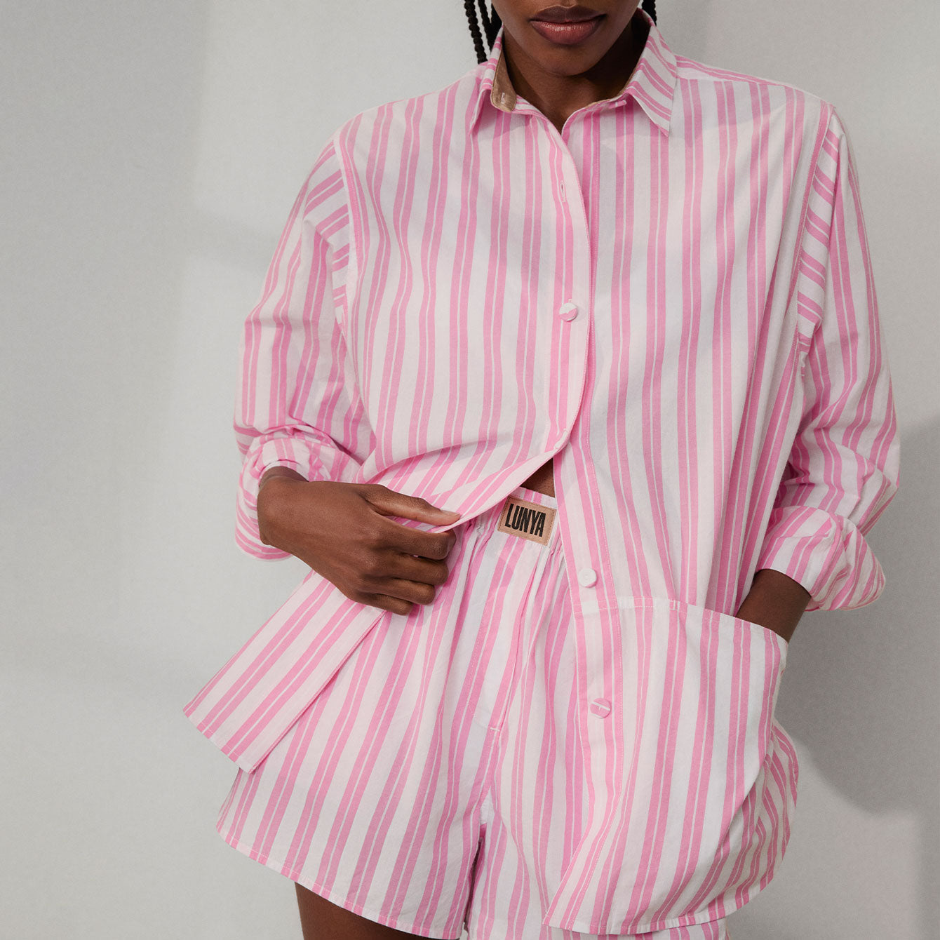 Airy Cotton Curved Hem Shirt