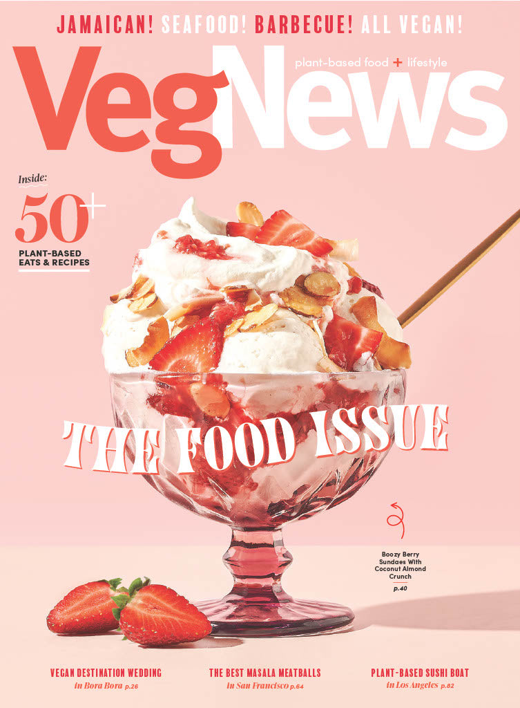VegNews Summer Issue 2023 - 50+ Plant-Based Food & Lifestyle Recipes, Barbecue, Jamaican & Seafood, Vegan Destination Weddings, Favorite Cookbooks, Netflix Richa Moorjani Interview & Travel Getaways!