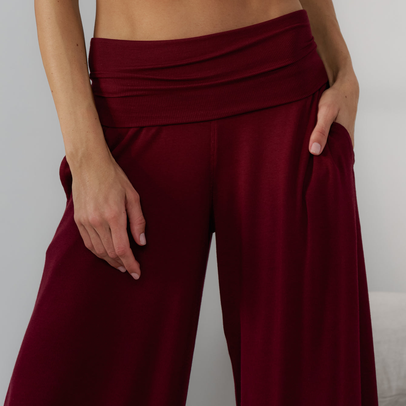 Soft Modal Rib Foldover Pant