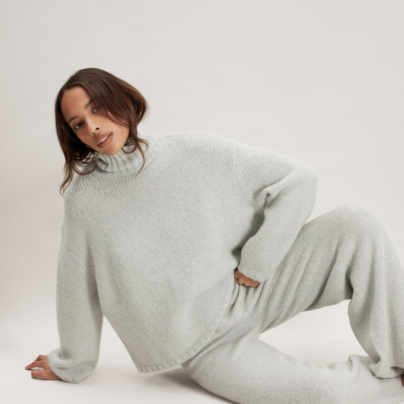 Cashmere Wool Wide Leg Pant