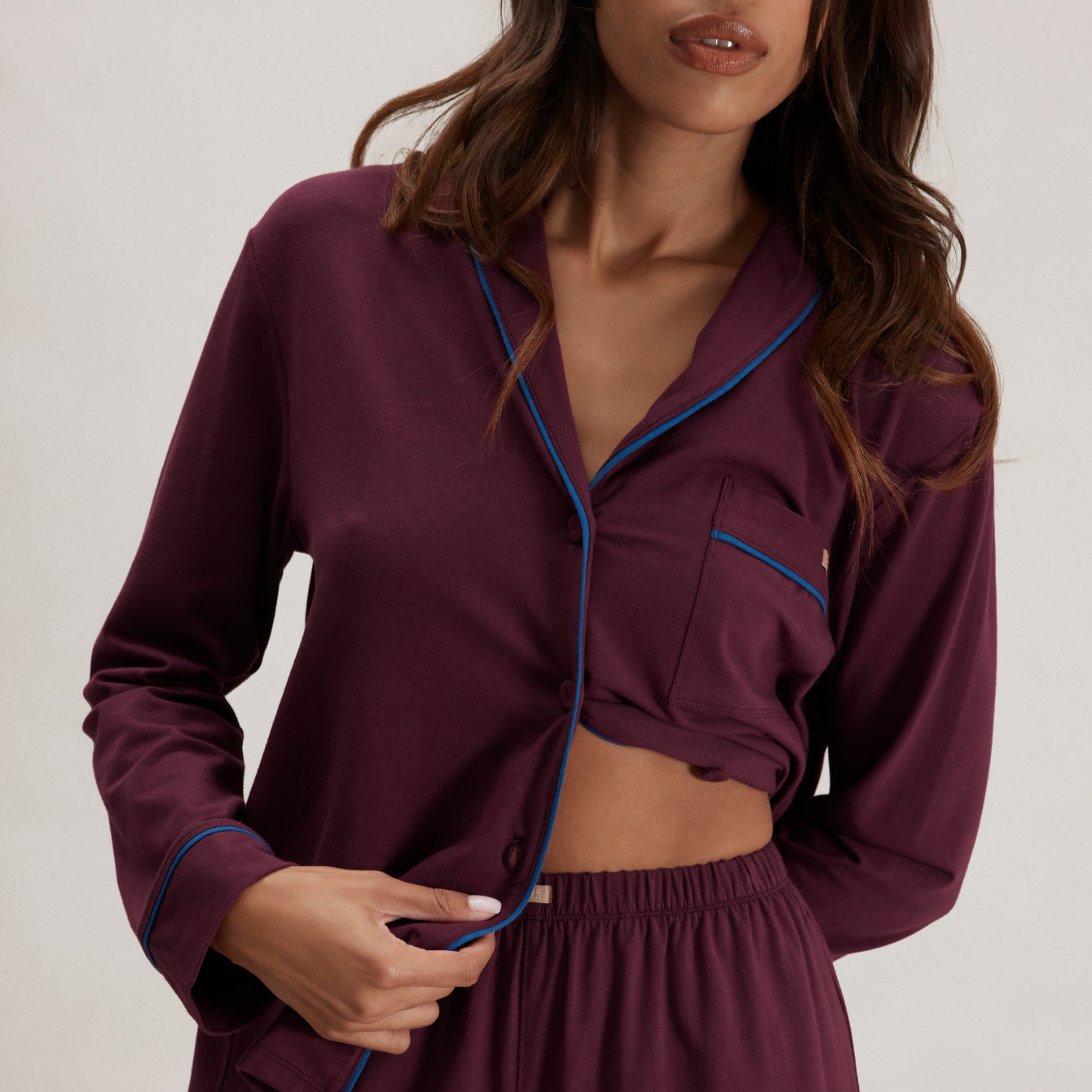 Slumberknit™ Shawl Collar Button Down Pant Set