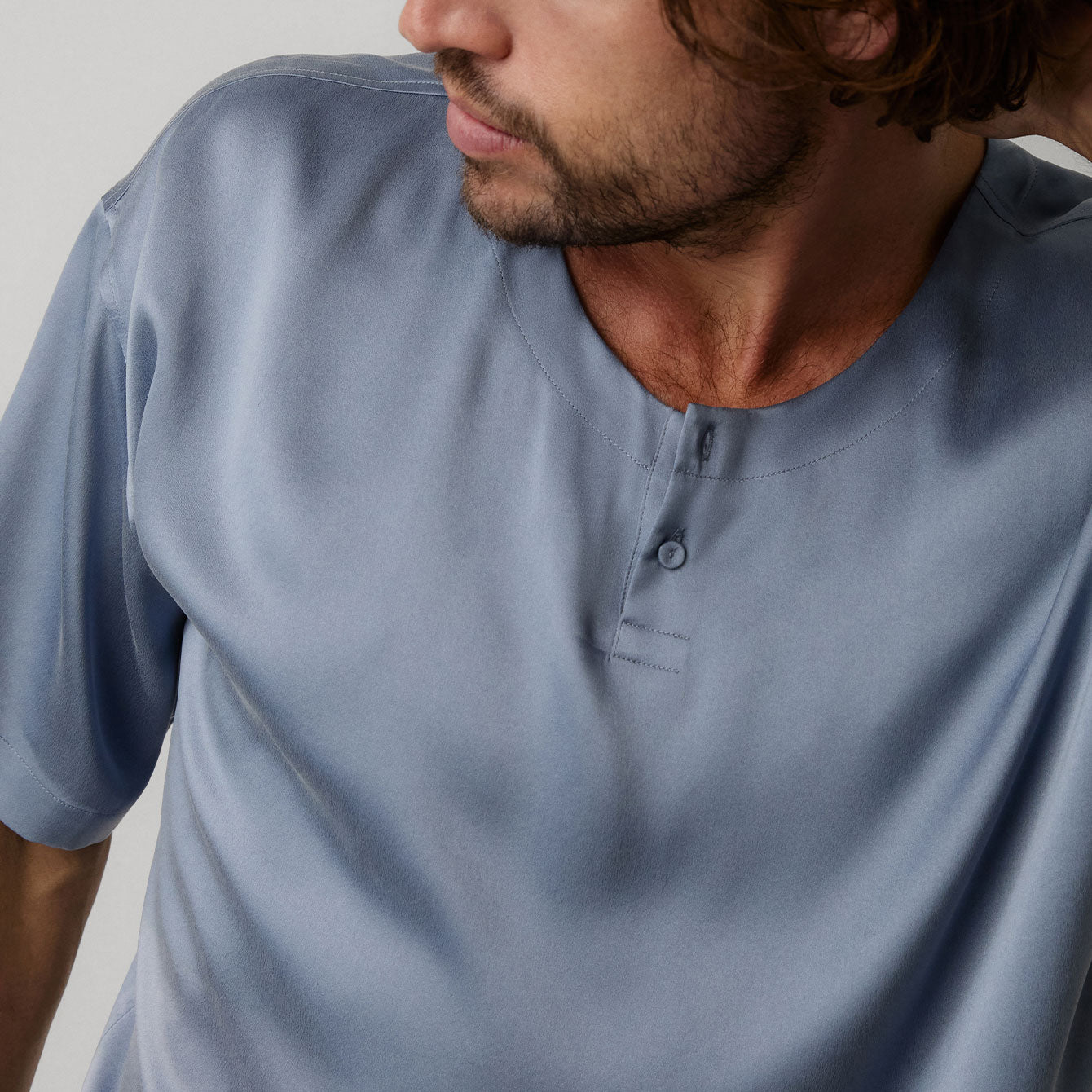 Men's Washable Silk Short Set