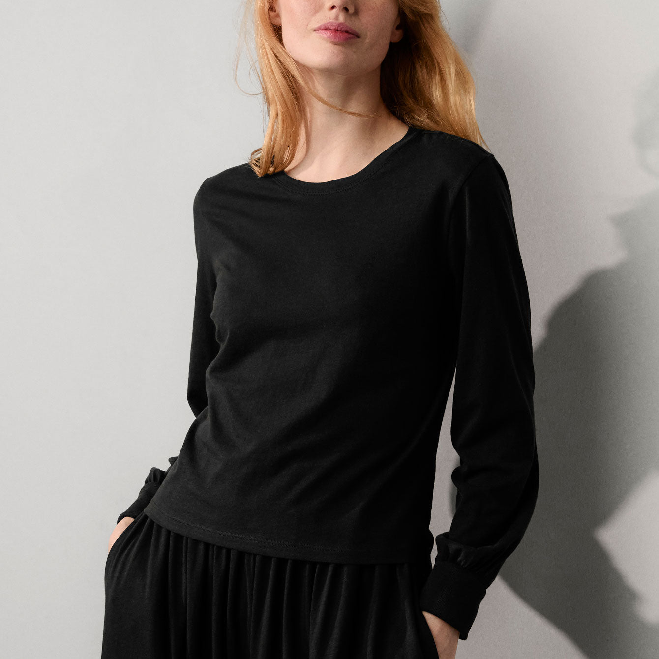 Organic Pima Crew Neck Long Sleeve