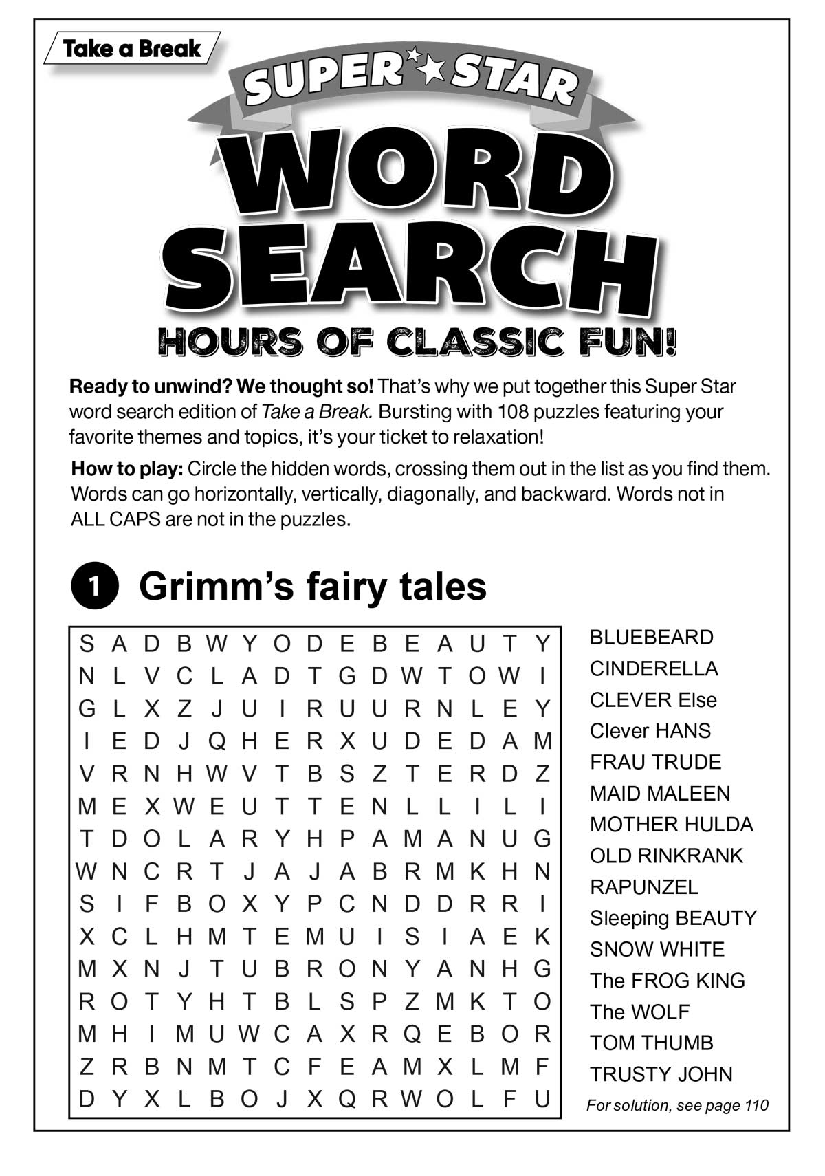 Take a Break - Super Star Word Search #3