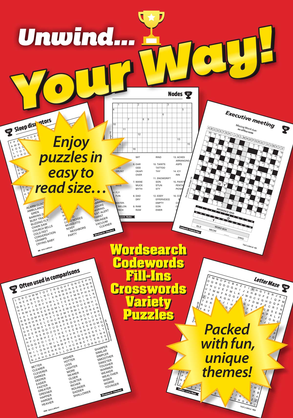 Take a Break - First Choice Word Search 244902: 100+ Puzzles, Word Game Fun For Everyone, Sharpen Your Mind, Brain Challenges, Relax, Unwind, Unplug, Recharge, De-Stress, Reduce Anxiety & Solve!