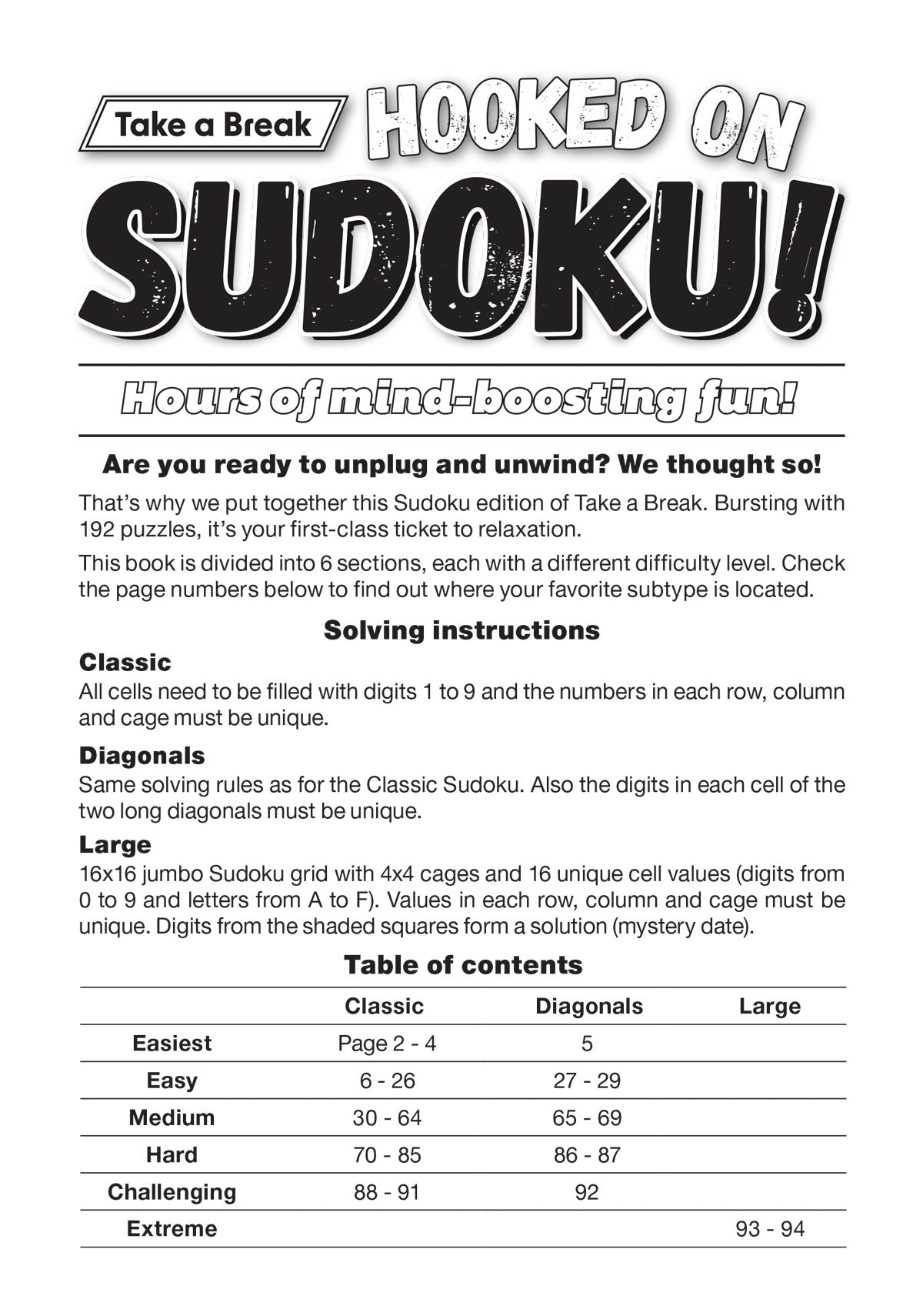 Take a Break - Hooked on Sudoku 25.05.30: Large Print, Get Your Sudoku Fix Here, Fun For Everyone, Unplug, Solve, Relax & More!