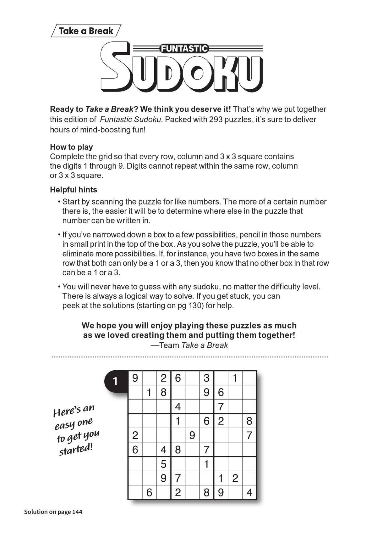 Take a Break - Funtastic Sudoku #4