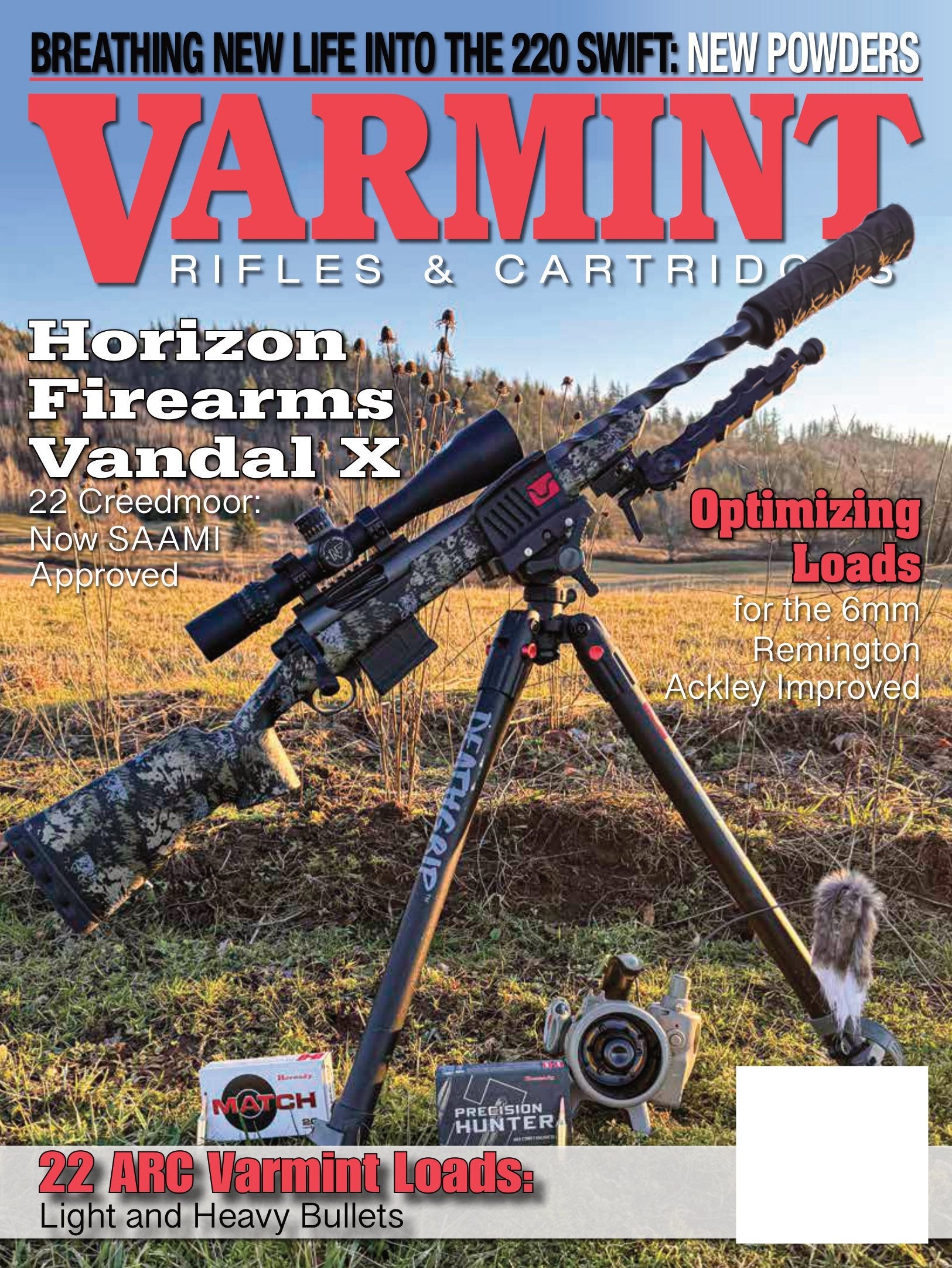 Varmint Rifles & Cartridges - Spring 2024: SA AMI Approved 22 Creedmoor, Horizon Firearms Vandal X, Breathing New Life Into 220 Swift, New Powders, Optimizing Loads, 6mm Remington Improved & Bullets!