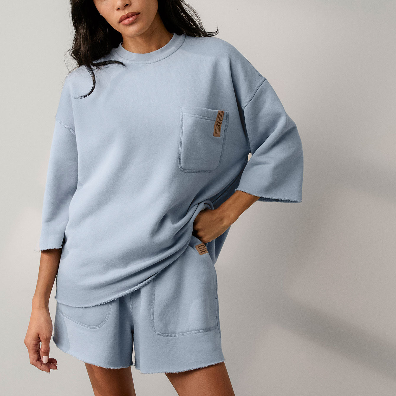 Silksweats™ Midweight Reversible Cropped Sleeve Sweatshirt