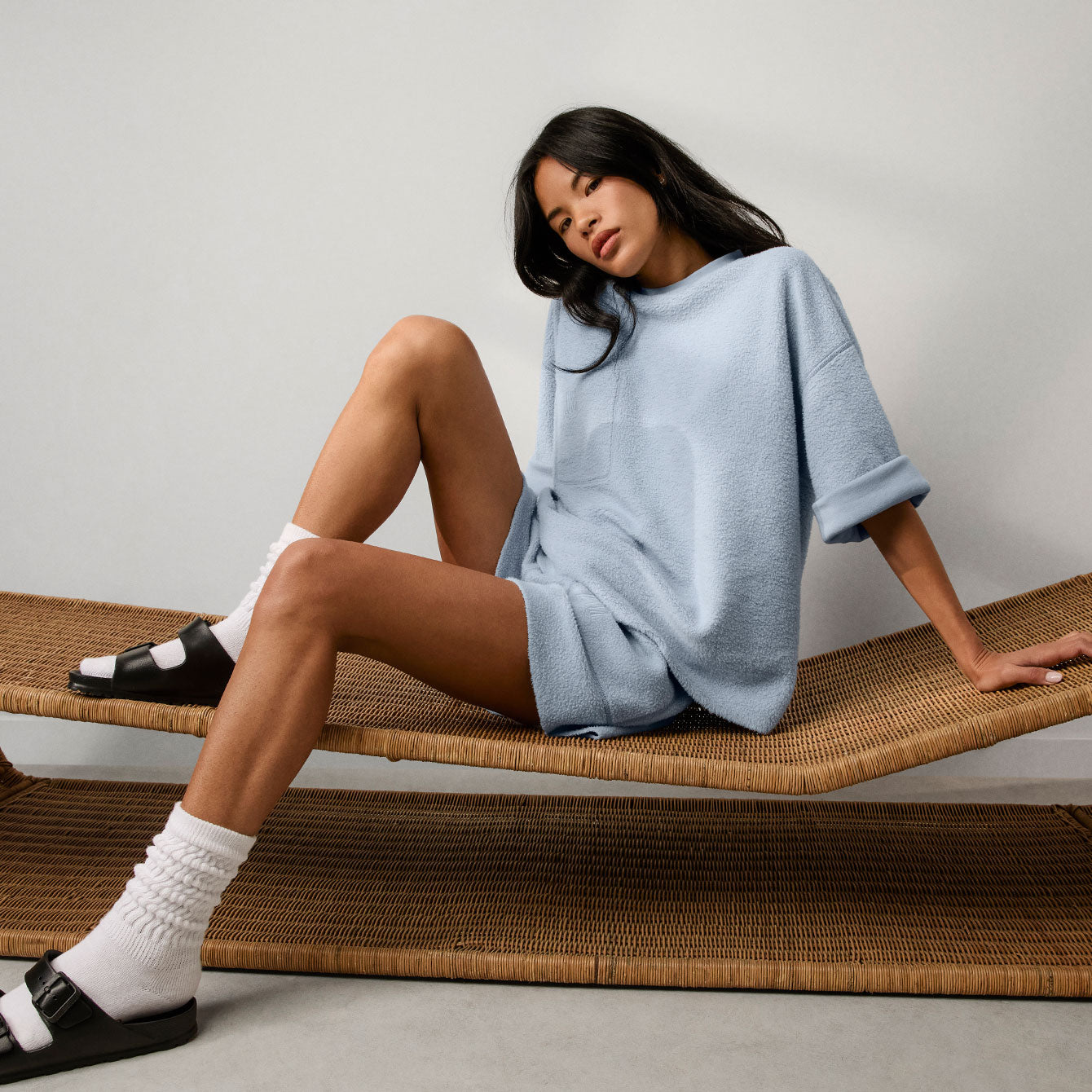 Silksweats™ Midweight Reversible Cropped Sleeve Sweatshirt