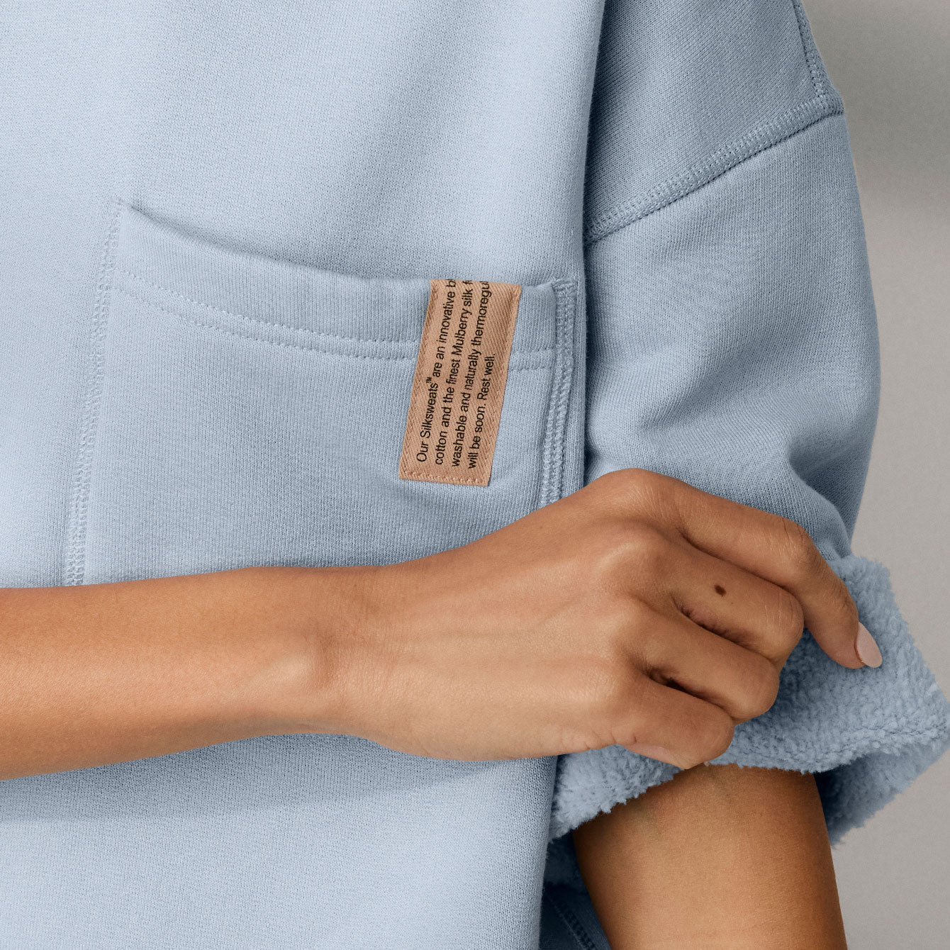 Silksweats™ Midweight Reversible Cropped Sleeve Sweatshirt