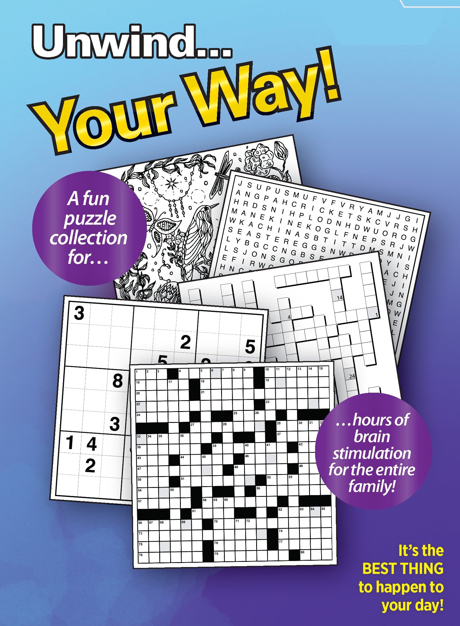 Variety Puzzles 241201 Large Print - Unplug and Unwind! Adult Activity Book: 100+ Puzzles, Easy & Fun, Sudoku, Word Search, Crossword, Dot-To-Dot, Coloring Book, CrissCross, Codebreakers & De-Stress!