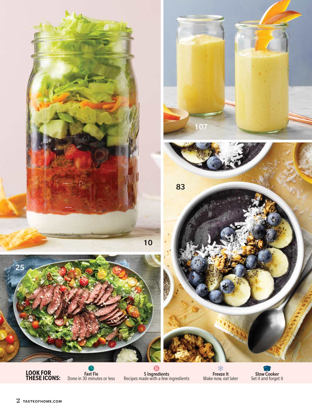 Taste of Home - Salads, Bowls & Beyond: 120 Eat-Right Feel-Good Recipes, Fast & Fresh, On-The-Go Salads In Jar, Wholesome Veggies, Greens, Fruits, Grains, Lean Protein, Breakfast, Lunch, Dinner & More