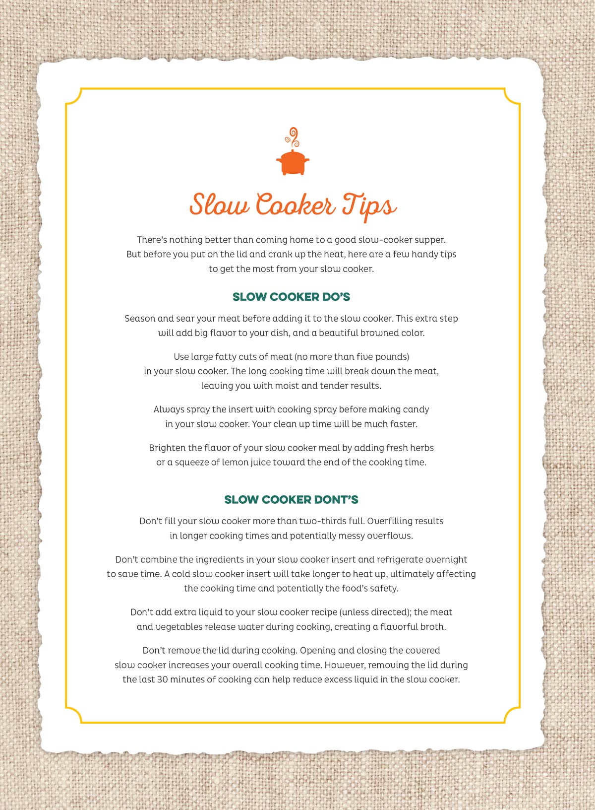 Taste Of The South - Southern Slow Cooker: 62 Time-Saving Recipes, Supper Made Simple, Do's & Don'ts, Soups & Stews, Classic Main Dishes, Simple Sides, Easy Leftover Ideas, Fast-Fix Desserts & More!