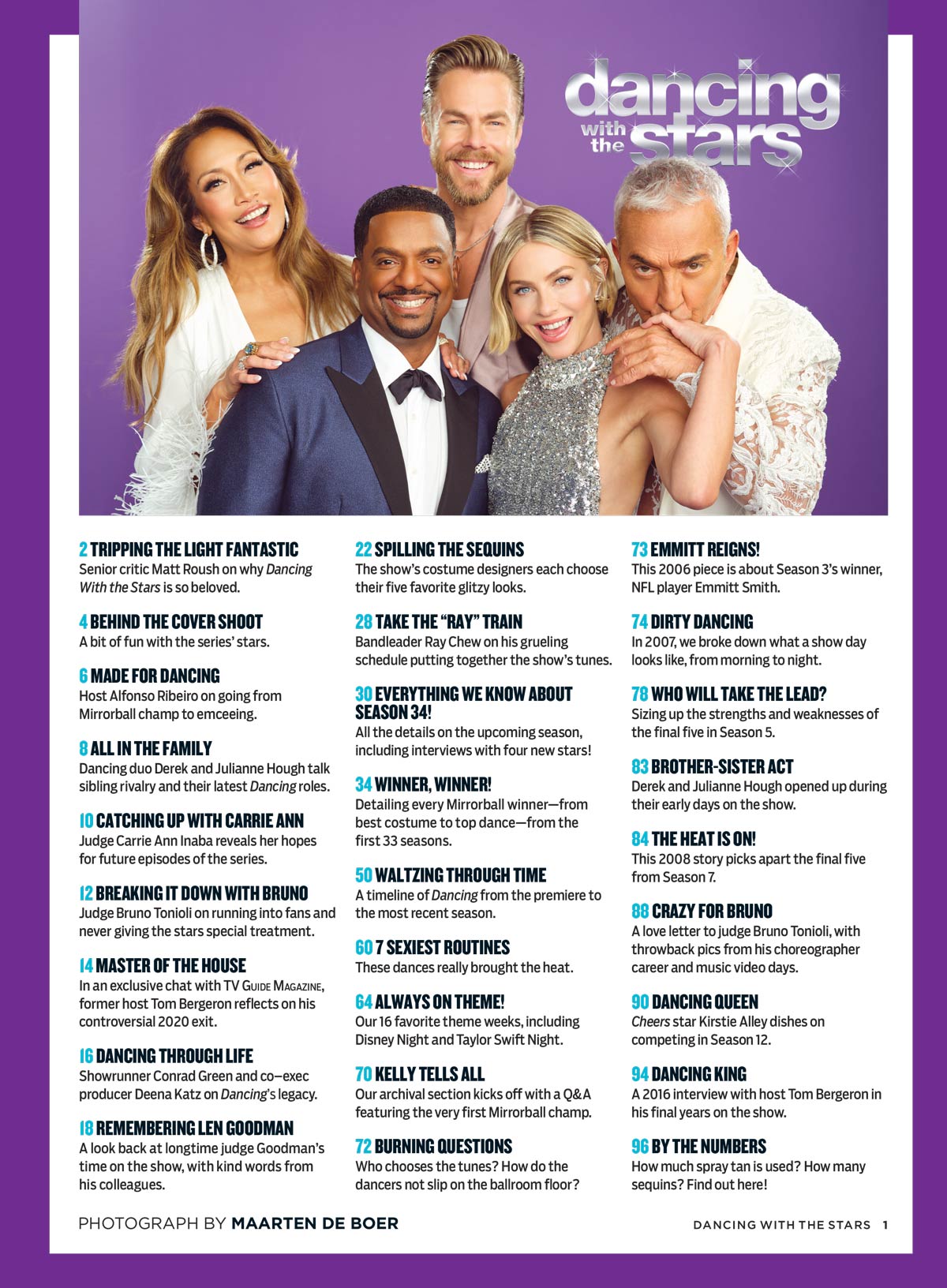 TV Guide - Dancing With The Stars: 20th Anniversary Special, Mirrorball Winners, Behind-The-Scenes Secrets, Memorable Celebrity Moments, Derek & Julianne Hough, Carrie Ann Inaba, Bruno Tonioli & More!