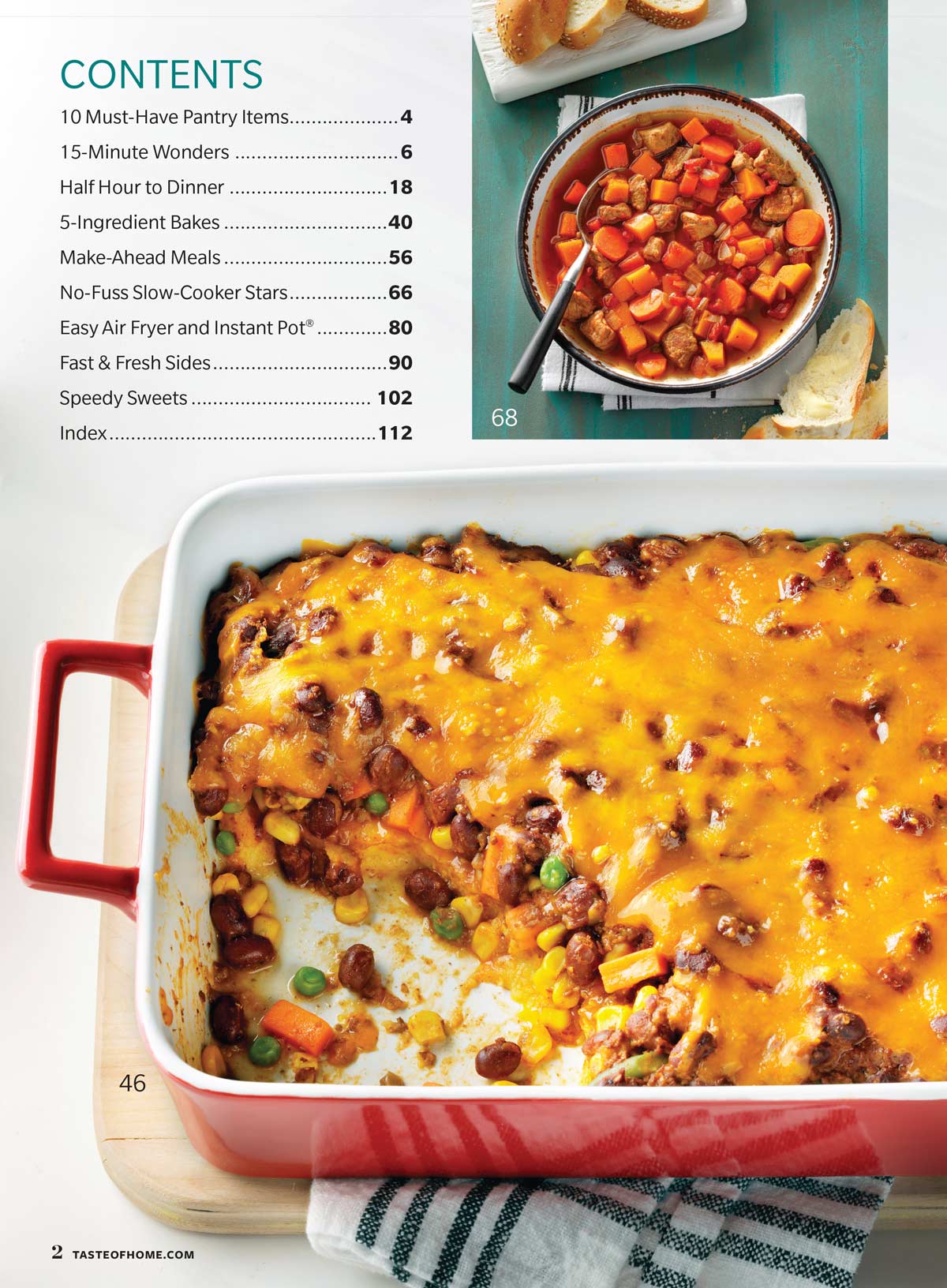 Taste of Home - What's for Dinner?: 115 Speedy Meal Solutions, 30-Minute Suppers, Make-Ahead Dishes, Slow-Cooker Stars, 5-Ingredient Meals, Quick-To-Fix Casseroles, Air-Fryer & Instant Pot Recipes!