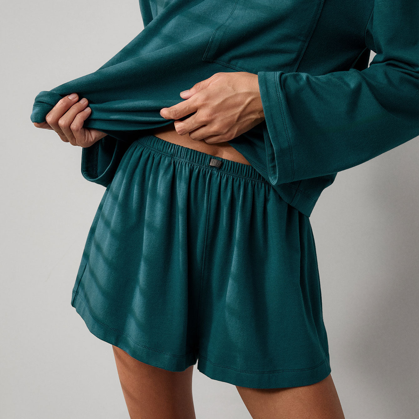 Slumberknit™ Long Sleeve Henley Short Set