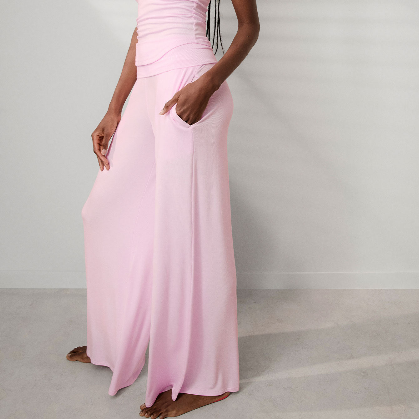 Soft Modal Rib Foldover Pant