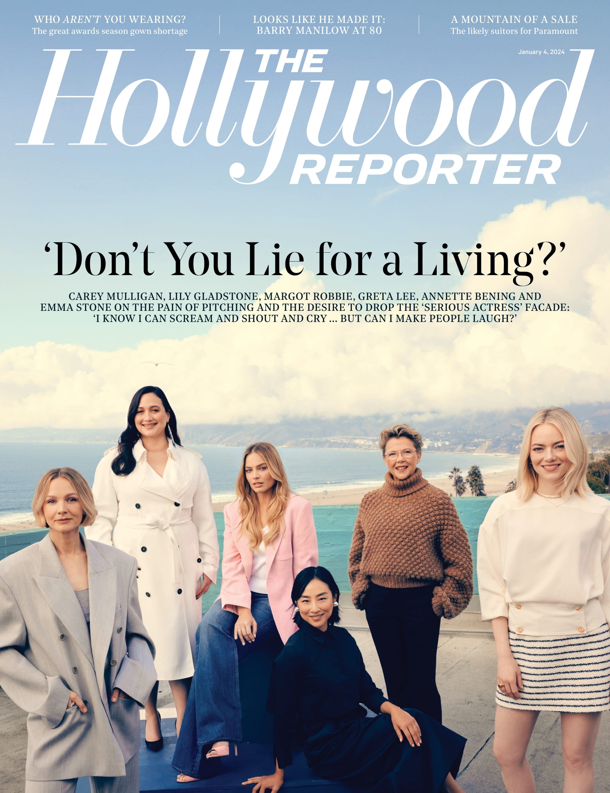 The Hollywood Reporter - 24.01.04 Edition: Don't You Lie For A Living?, Carey Mulligan, Lily Gladstone, Margot Robbie, Greta Lee, Annette Bening & Emma Stone On Serious Actress Facade, Pitching & More