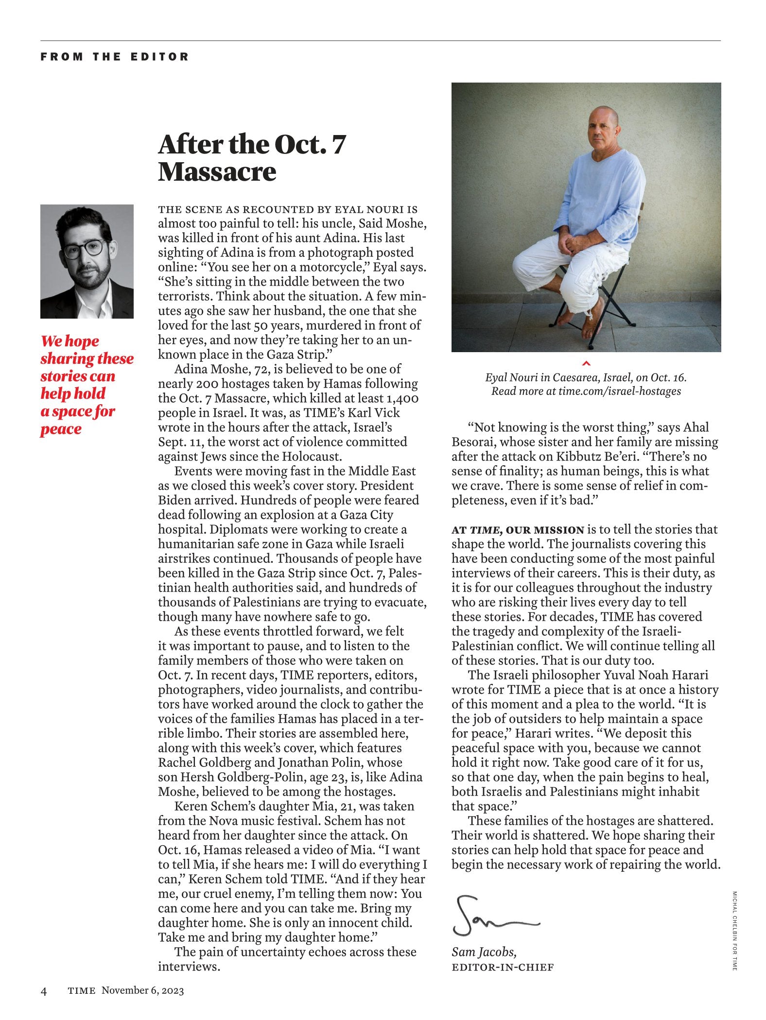 TIME Magazine - 11.06.23 Edition: Best Innovations Of 2023, The 200 Innovations Changing Our Lives, Israelis & Palestinians Grief, Gaza Photojournalist, Bed Bug Infestation, Internet Obsessions & More