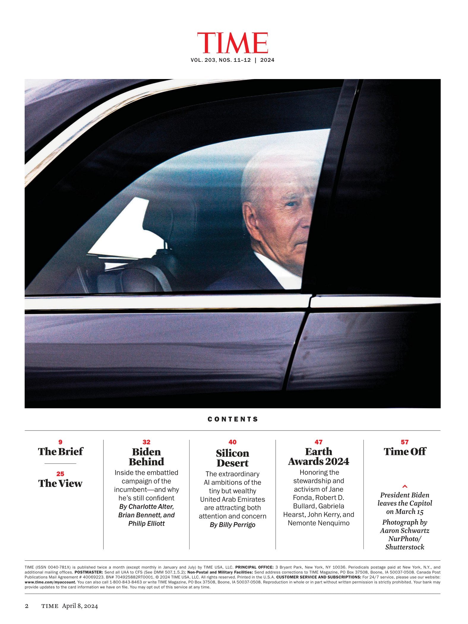 TIME Magazine - 04.08.24 Edition: Jane Fonda's Next Act, The Earth Awards, Banning TikTok, Kate Middleton's Cancer Fight, UAE Ai Ambitions, Biden Behind, India's 44-Day Election, Solar Eclipse & More!