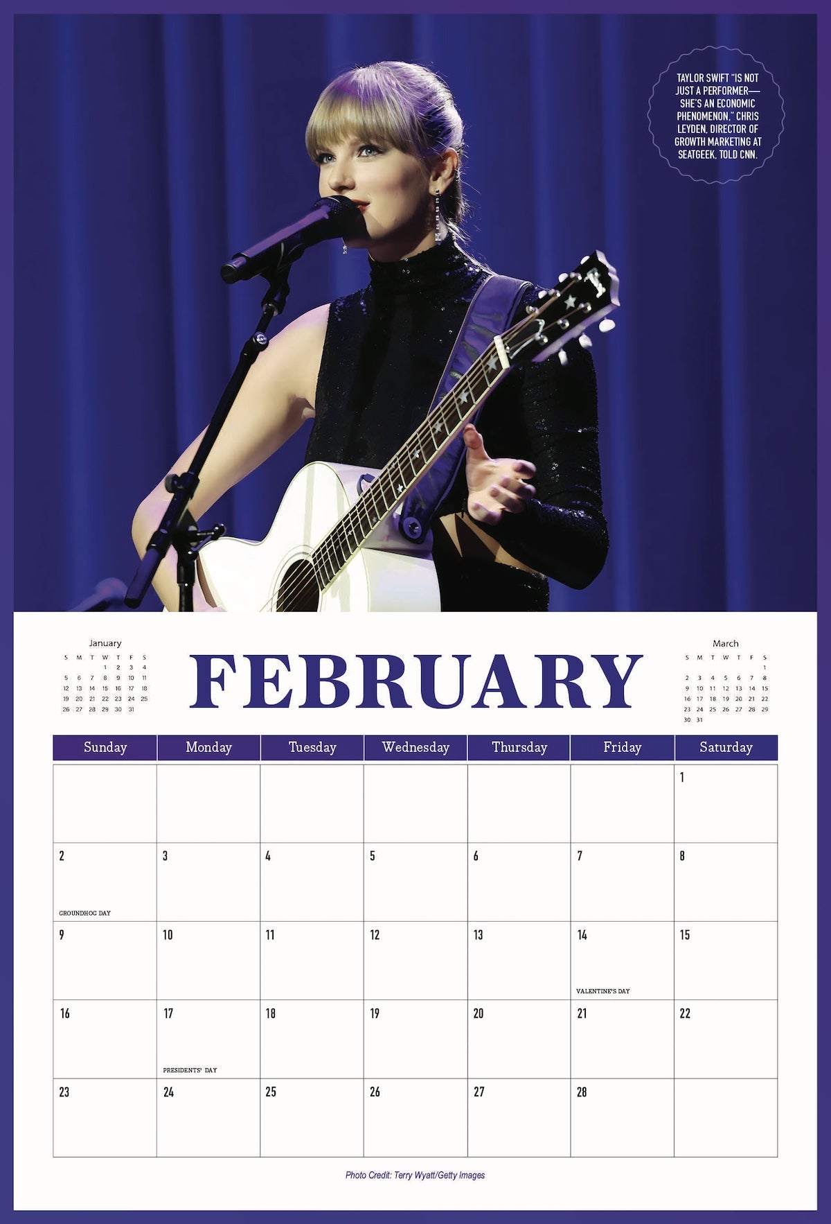 Taylor Swift - 2025 Calendar: A Year With The World's Biggest Pop Star, Bonus Content Through Music History & Rise To Stardom, Album Spotlight, TTPD, Folklore, Lover, Iconic Photos, Fun Facts & More!