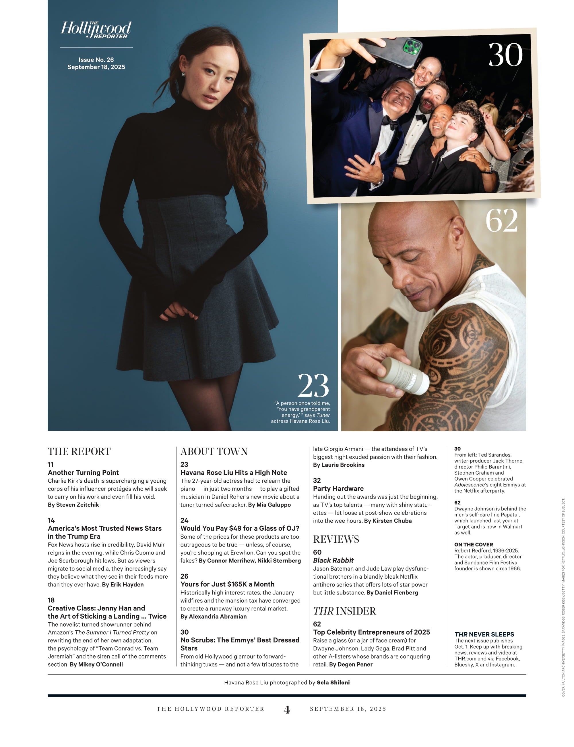 The Hollywood Reporter - 25.09.18 Edition: Robert Redford's Legacy, How Jenny Han's Hit Novel Became A Streaming Sensation, Top Celebrity Entrepreneurs, Phil Rosenthal’s Happy Place & More!