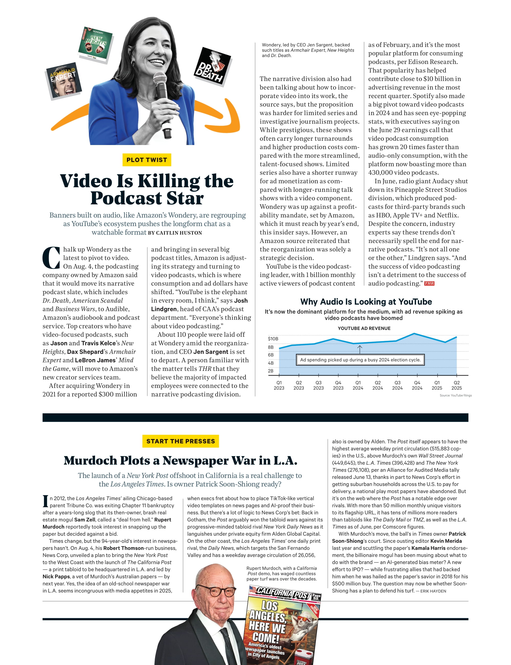 The Hollywood Reporter - 25.08.06 Edition: Britt Lower Is Severance's Most Thrilling Star, Late Night TV Changes, Survivor’s Jeff Probst's TV Hosting Secrets, David Ellison’s Paramount Vision & More!