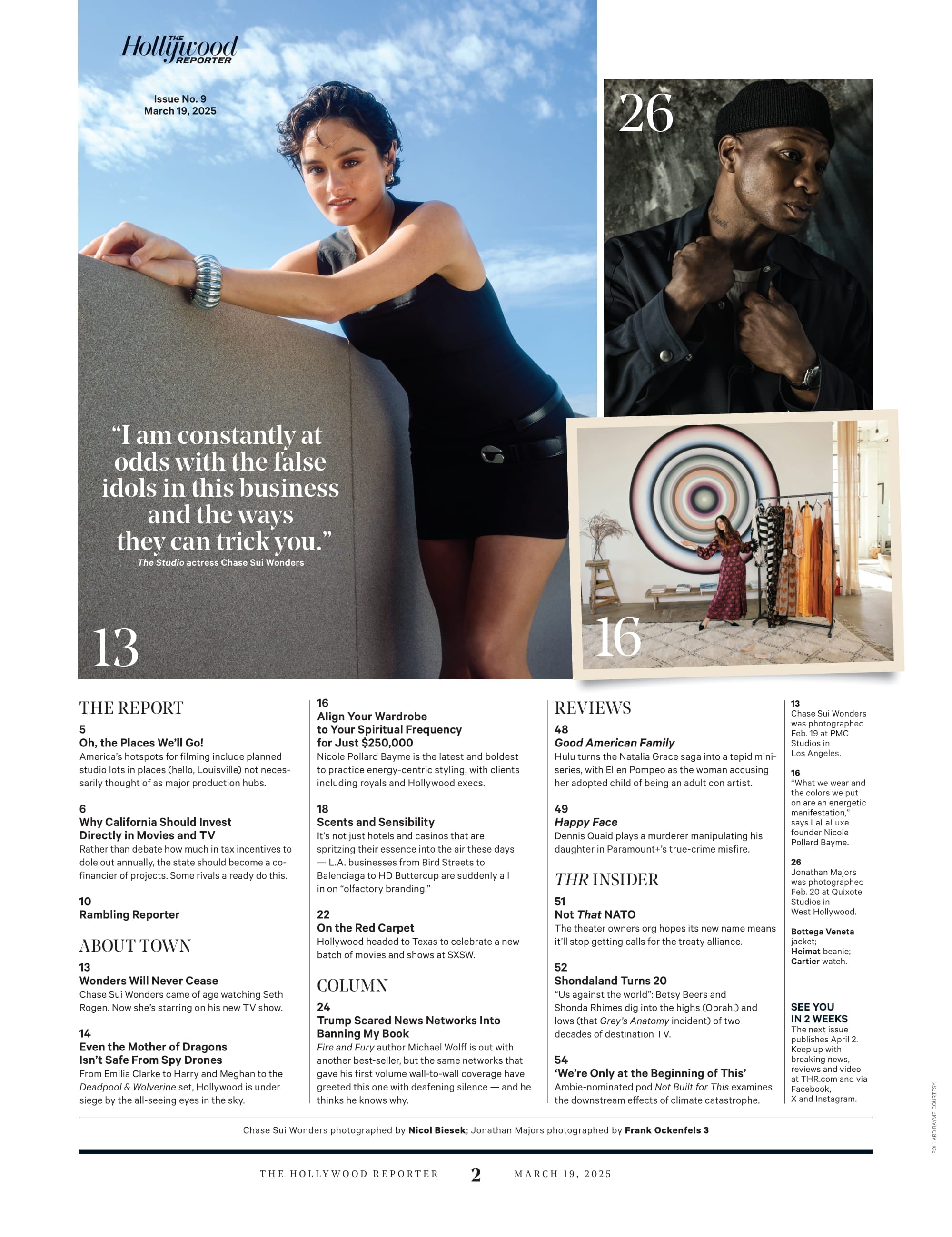 The Hollywood Reporter - 25.03.19 Edition: Jonathan Majors' Truth, Spy Drone Attack, Michael Wolff's Book & Trump, Top Filming Spots, Shondaland's 20th Anniversary, Good American Family Debut & More!