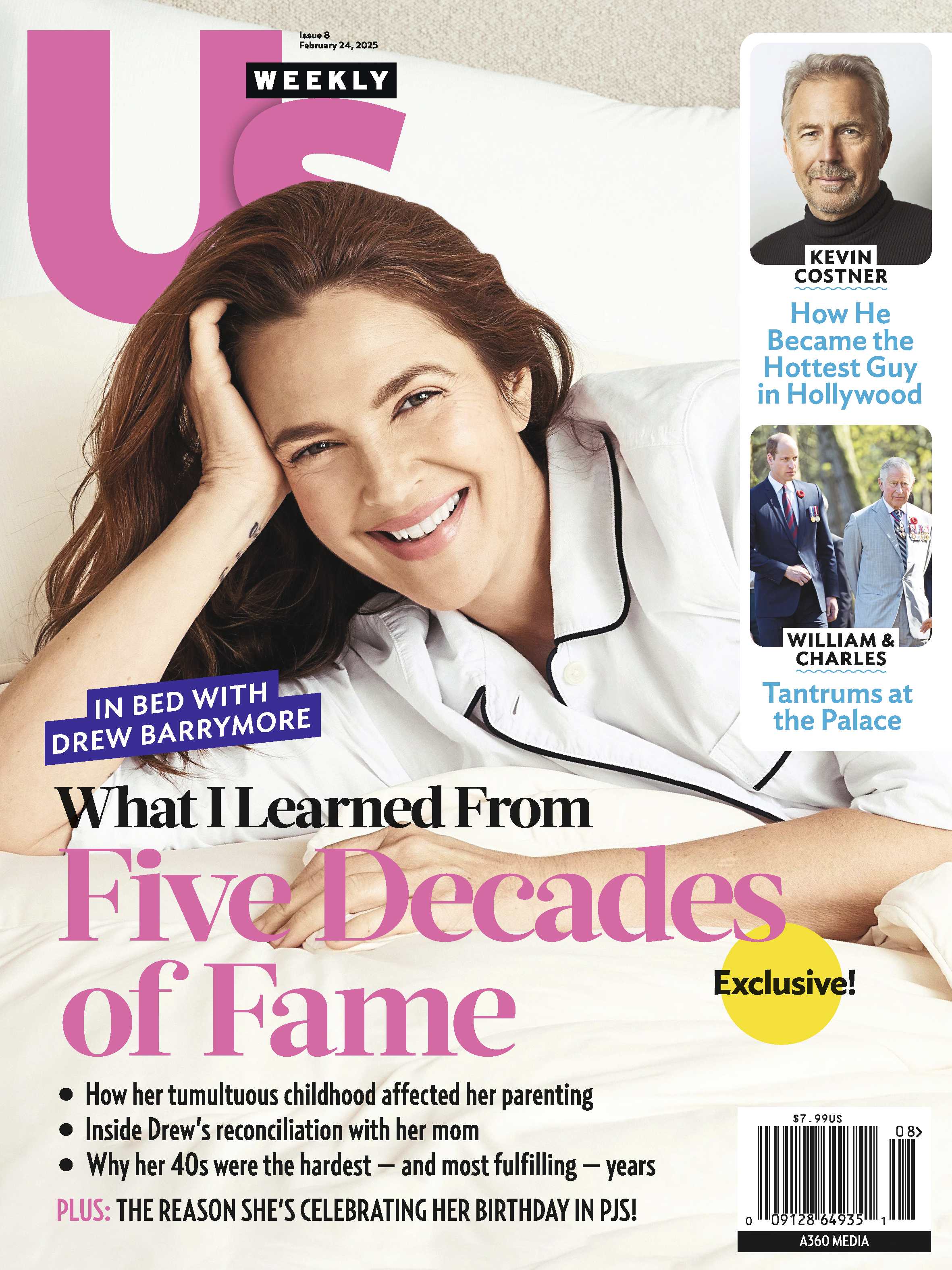 Us Weekly - 02.24.25: Drew Barrymore What I Have Learned From Decades Of Fame, Kevin Costner How He Became The Hottest Guy In Hollywood, William & Charles Throw Tantrums At The Palace & More!