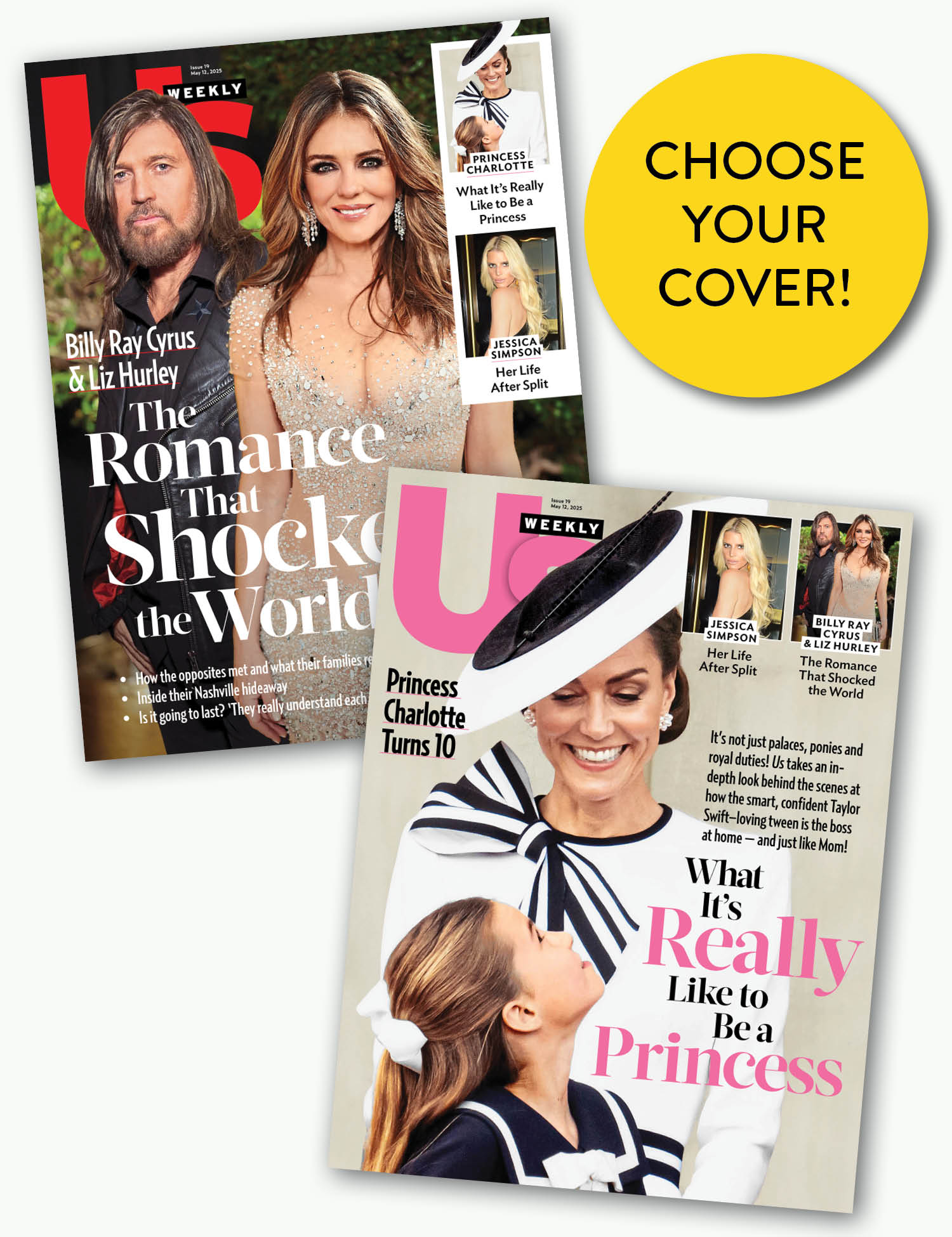 Us Weekly - 05.12.25: Billy Ray Cyrus & Elizabeth Hurley’s Shocking Romance, Princess Charlotte’s Royal Life,  Jessica Simpson’s Journey After Her Split & More!