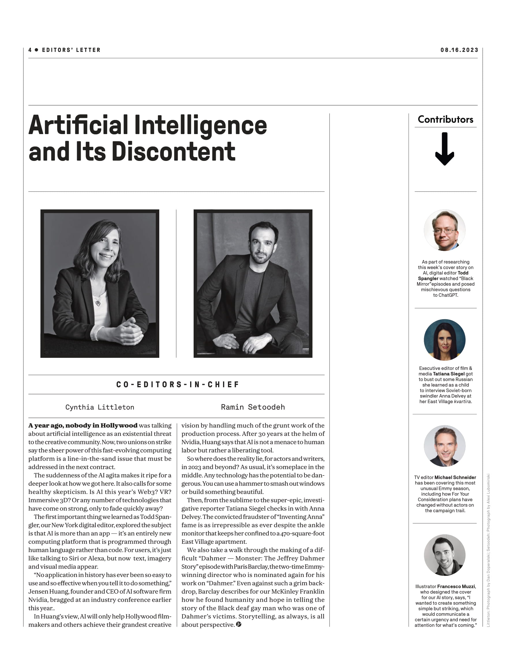 Variety - 23.08.16 Edition: Will AI Hurt Hollywood?, Real Danger Of It Replacing Actors & Writers, Can We Trust Anna Delvey?, How COVID Blew Up Summer Blockbuster Budgets, Hell Of Self-Taping & More!