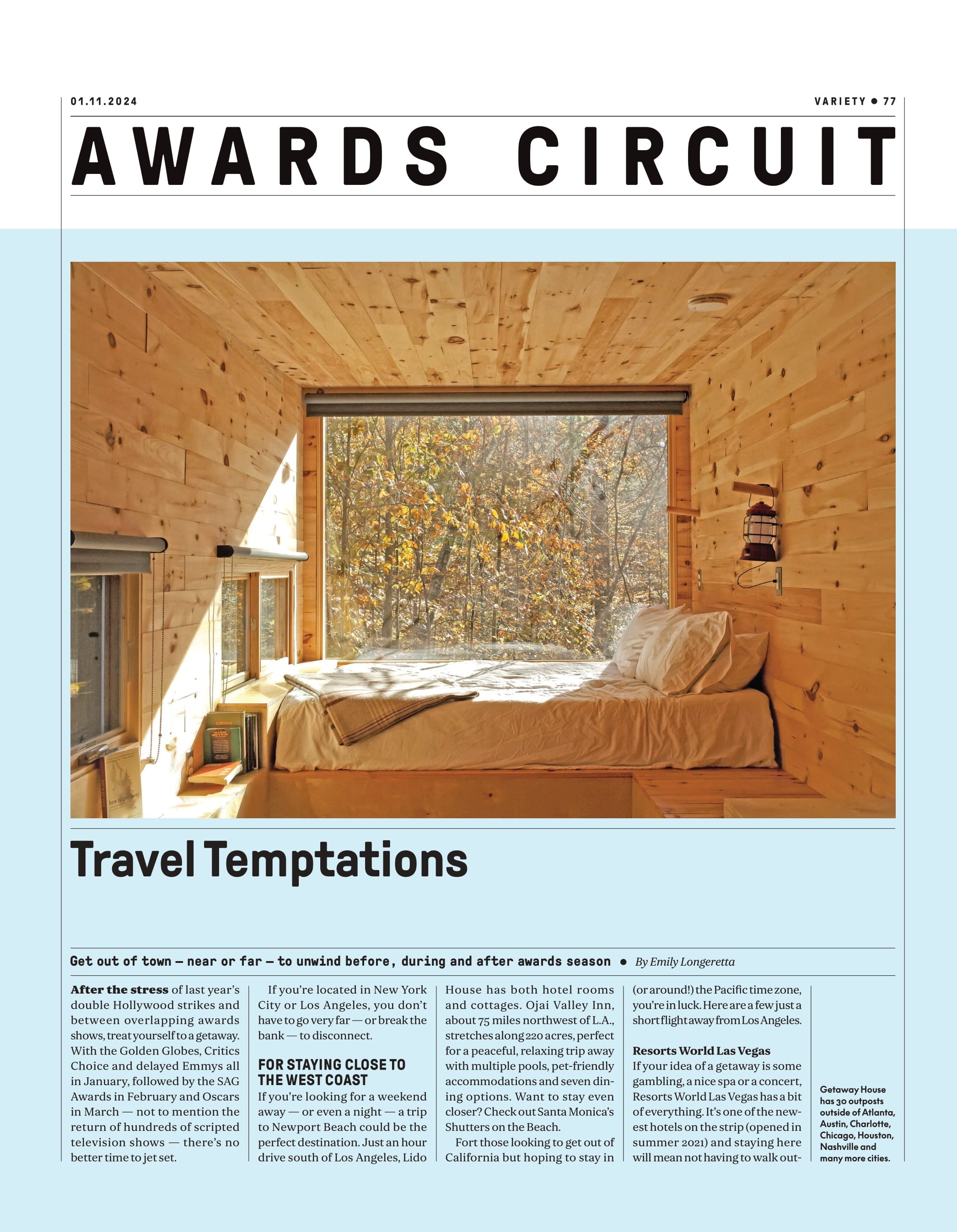 Variety - 24.01.11 Edition: Kristen Stewart Goes Out To Sundance, Hollywood’s Riskiest Young Star Shakes Up Her Image Twice Over, Joy Koy Hosting Golden Globes, Oscar Clues Revealed & More!