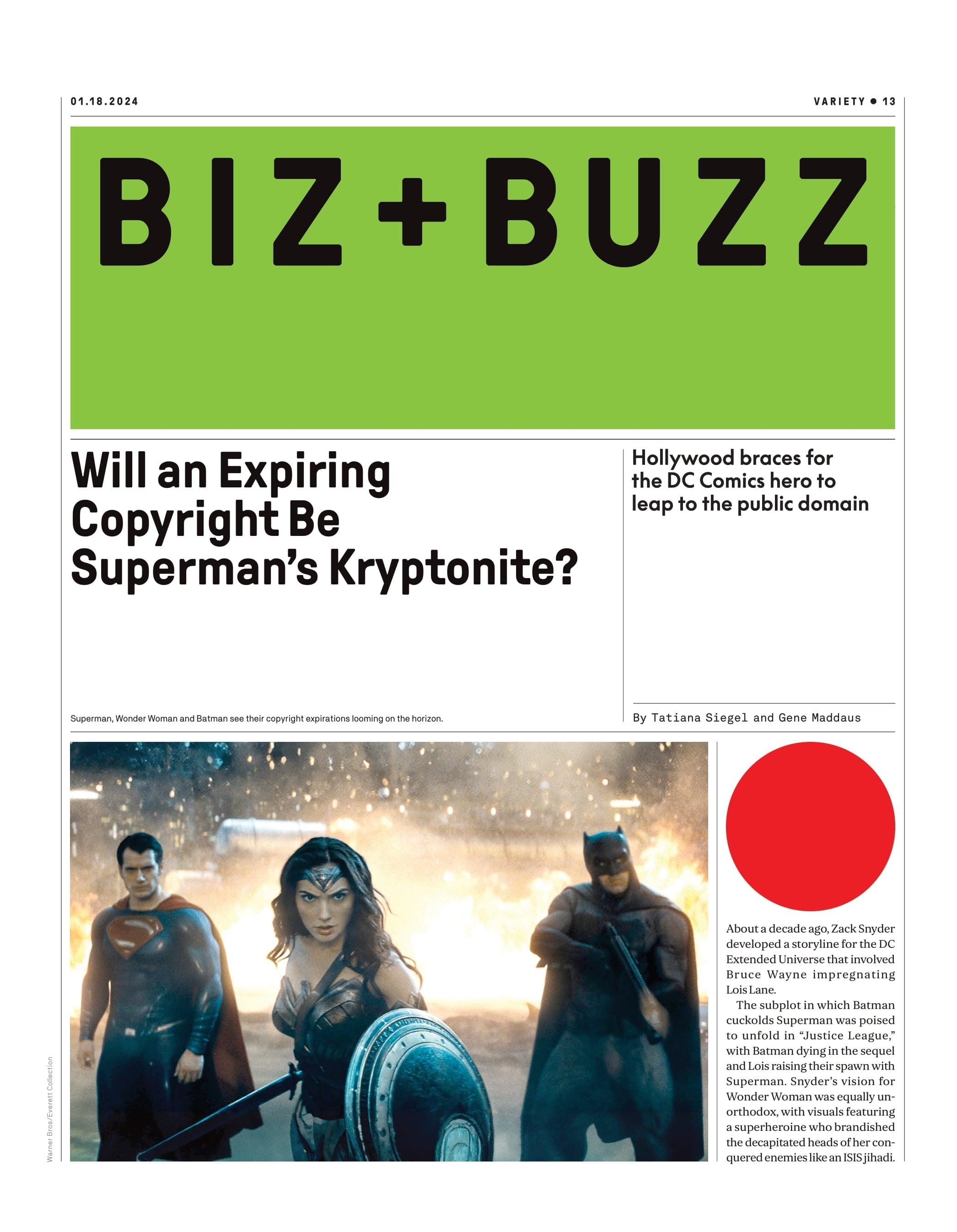 Variety - 24.01.18 Edition: Deconstructing Hollywood, New Cycle Of Merger Mania Won’t Solve Entertainment Industry’s Biggest Problems, Succession, 2024 Trends, Superman’s Expiring Copyright & More!