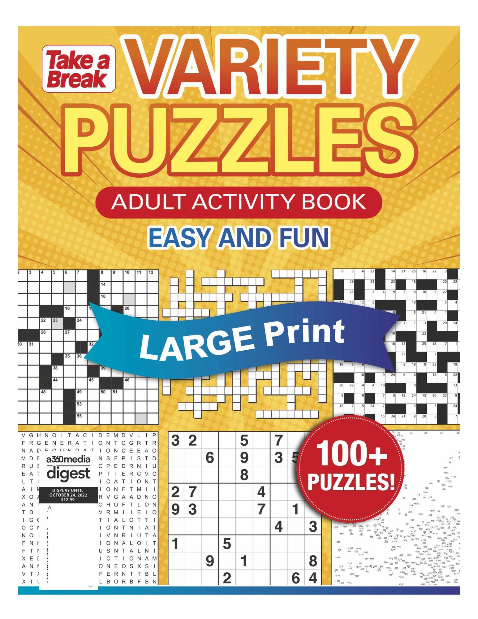 Variety Puzzles - Unplug & Unwind! Adult Activity Book: 100+ Puzzles, Sudoku, Crossword, Word Search, Dot-To-Dot, Brain-Boosting, Mental Clarity, De-Stress, Calm, Relax, Easy & Fun! (Large Print)
