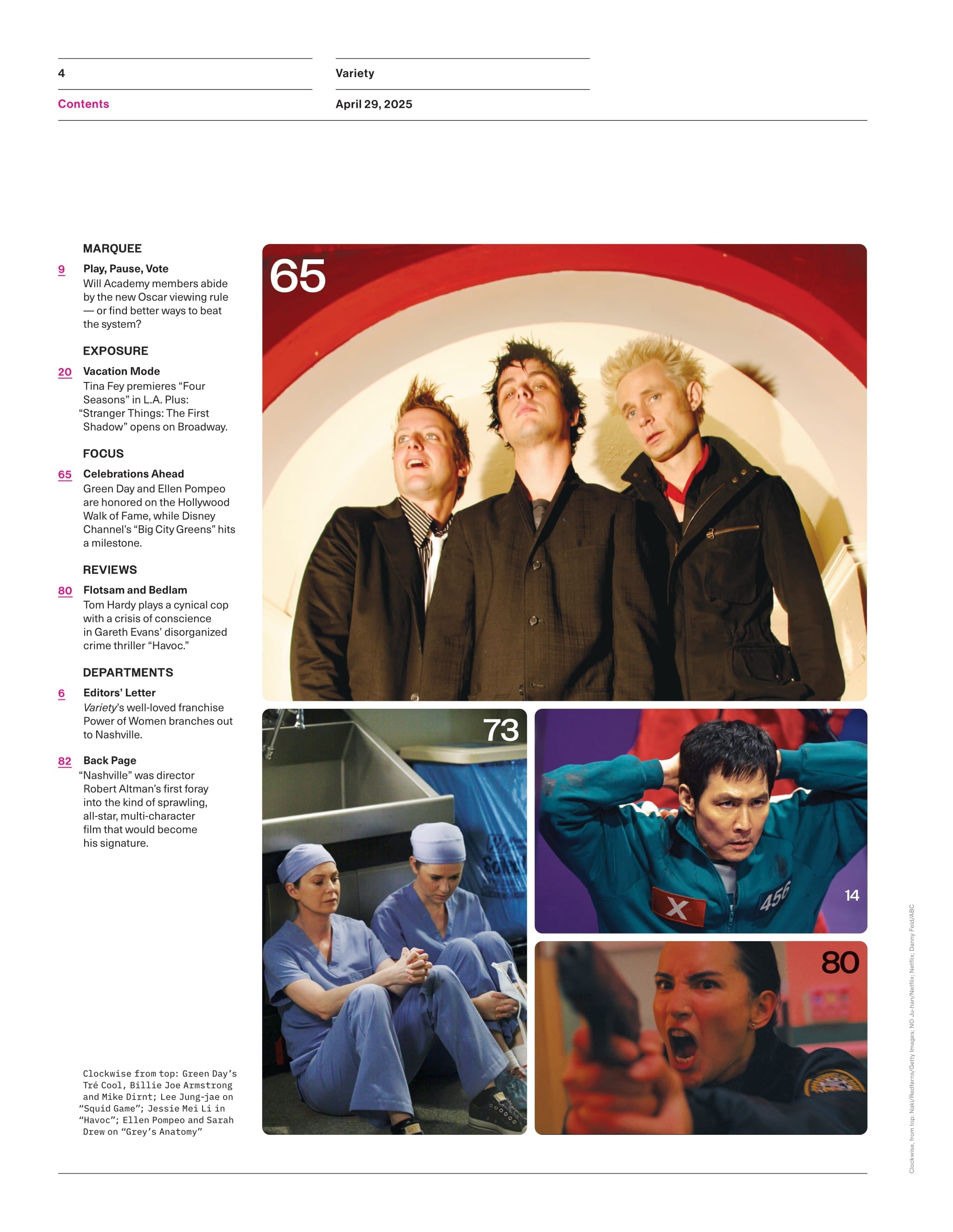 Variety - 25.04.29 Edition: Power Of Women, Reba, Kelsea, Sheryl & Mickey, Green Day & Ellen Pompeo's Hollywood Walk Of Fame, New Oscar Rule, Big City Greens’ Milestone, Tom Hardy In Havoc & More!