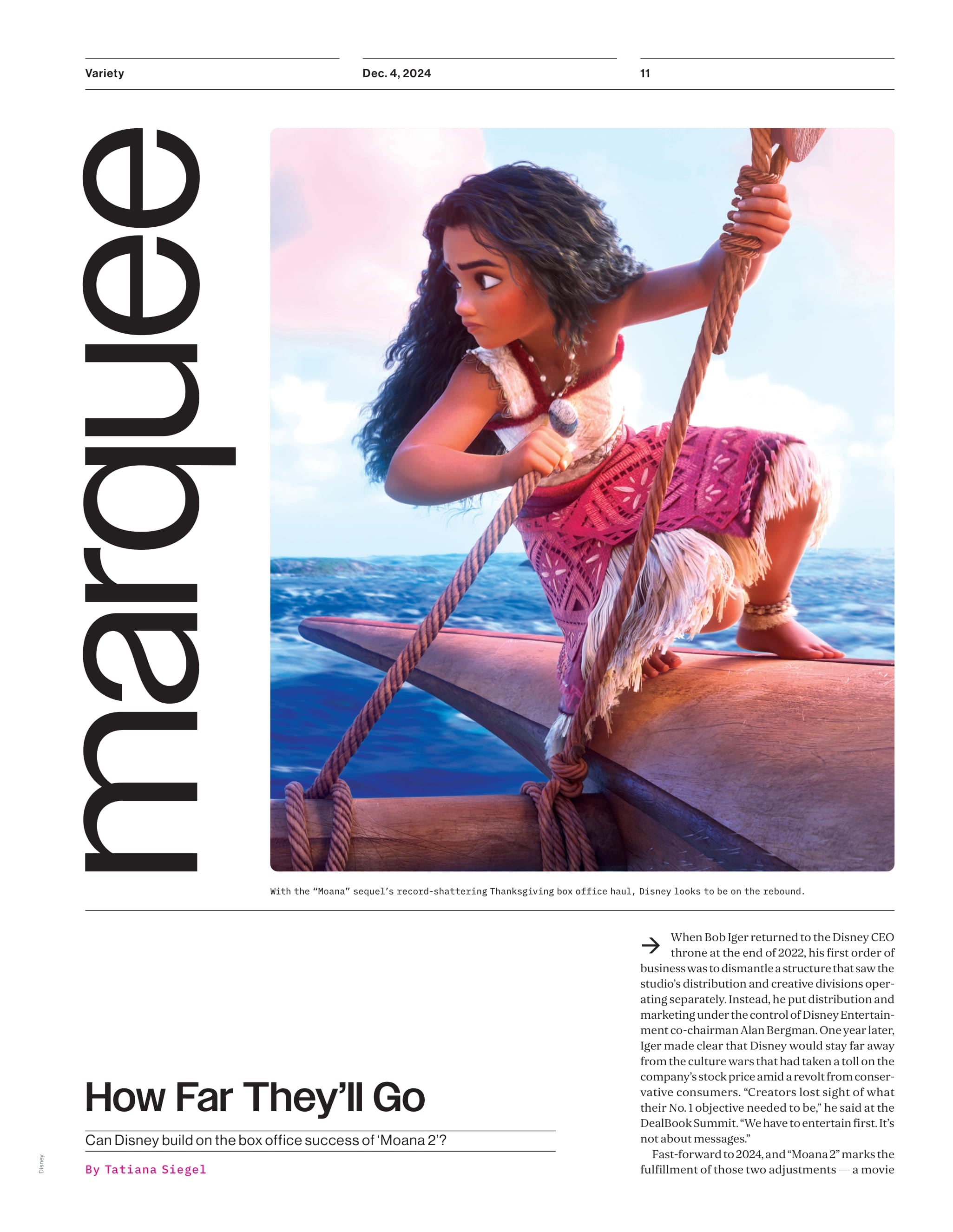 Variety - 24.12.04 Edition: Hitmakers Of The Year Charli XCX & More Chart-Topping Musical Geniuses Share Cultural Impact, Moana 2, Amy Adams' Nightbitch Premiere, Contenders For Oscar Shortlist & More