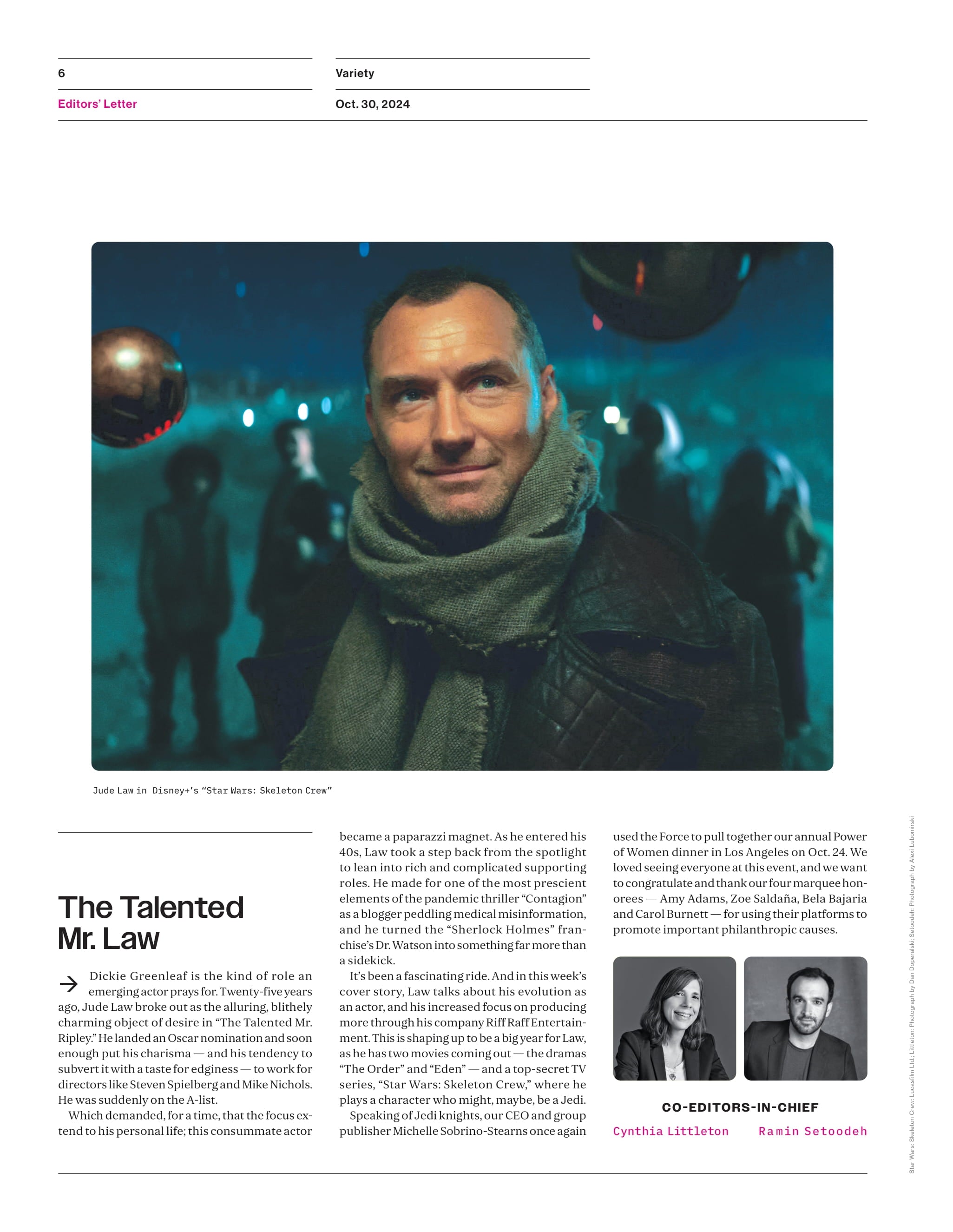 Variety - 24.10.30 Edition: Jude Law Strikes Back! Busier Than Ever At 51, The Talented Mr. Ripley Actor Gears Up For Awards Season & Star Wars, Paddington in Peru, Season 2 Of The Diplomat & More!